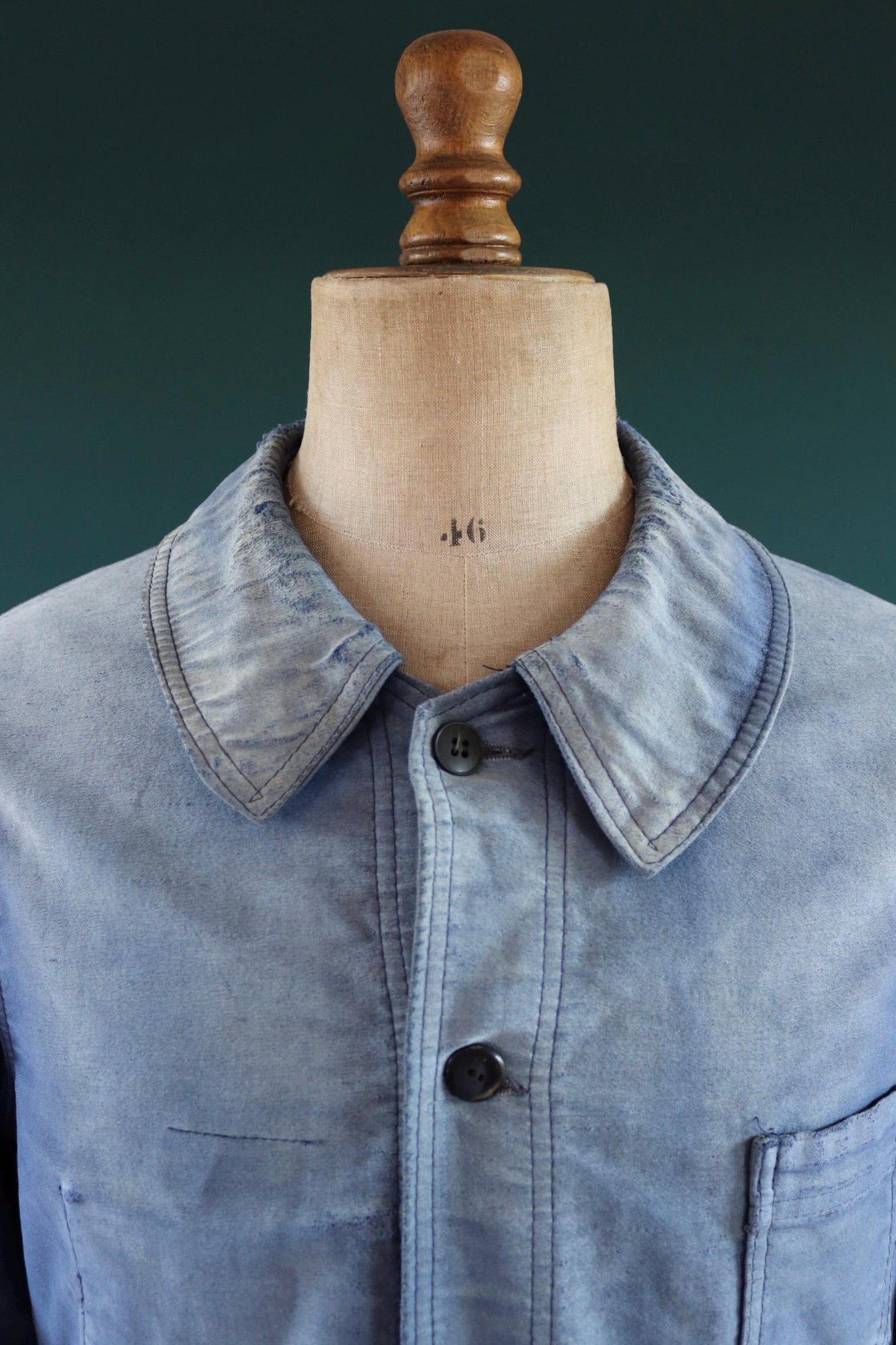 Vintage French blue moleskin jacket - Le Laboureur - 1960s chore coat - distressed condition workwear - 42” chest - faded bleu de travail