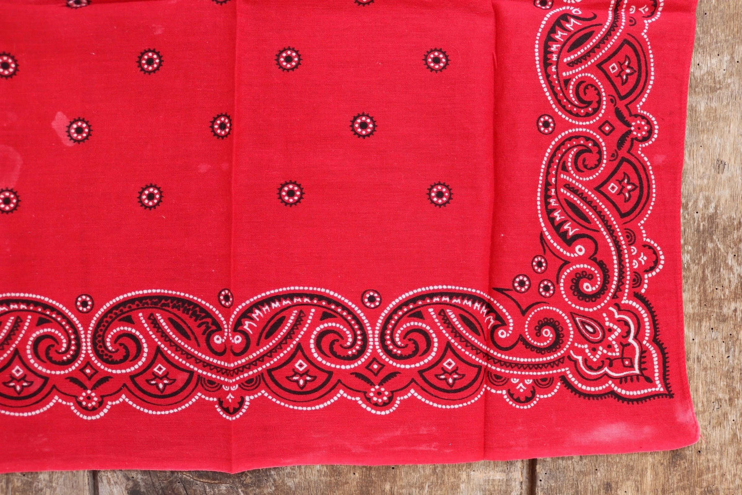 Vintage red workwear bandana - pocket square - western neckerchief