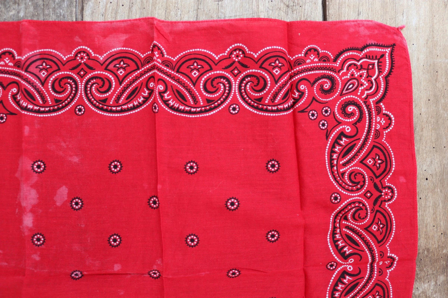 Vintage red workwear bandana - pocket square - western neckerchief