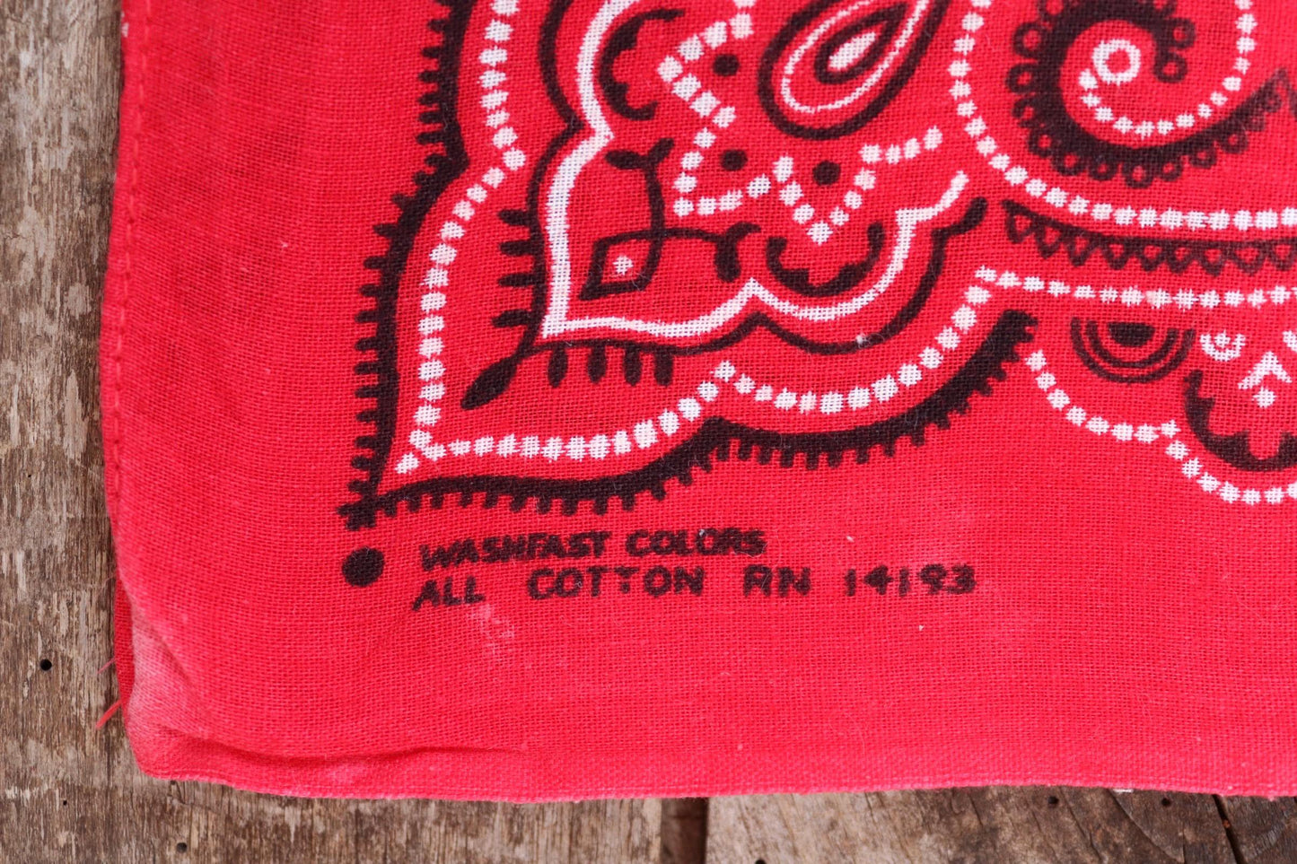 Vintage red workwear bandana - pocket square - western neckerchief