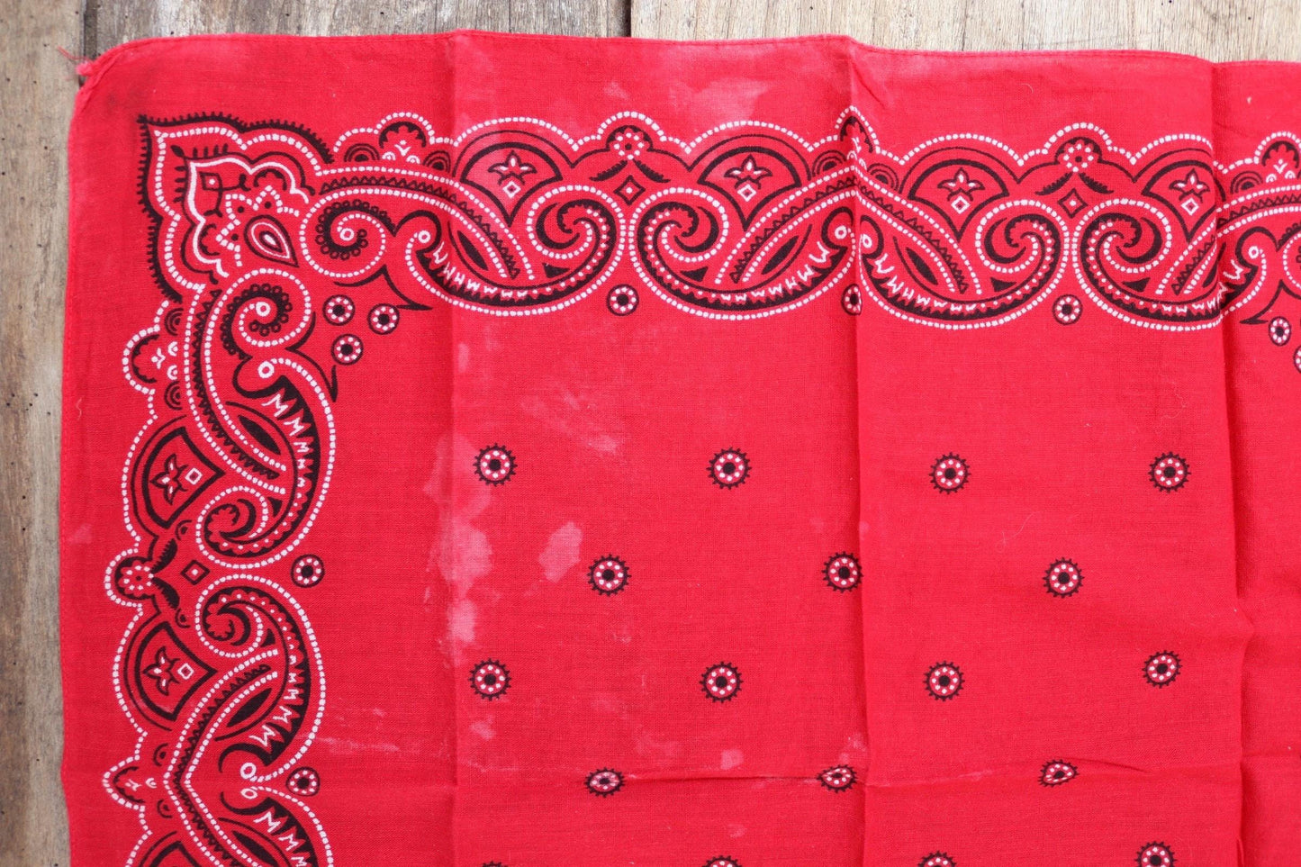 Vintage red workwear bandana - pocket square - western neckerchief