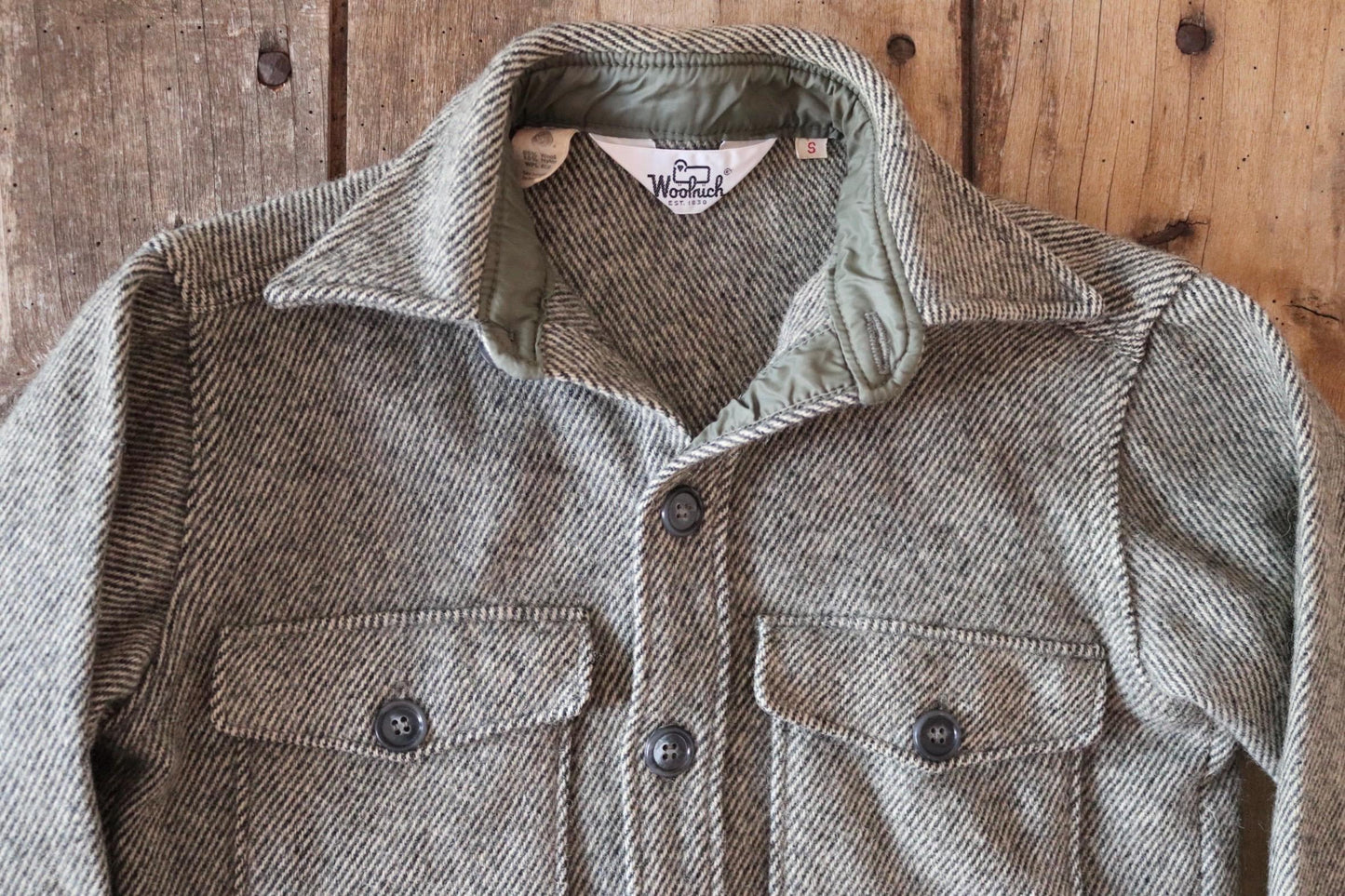Vintage 1980s Woolrich camp shirt - wool CPO - 35” chest