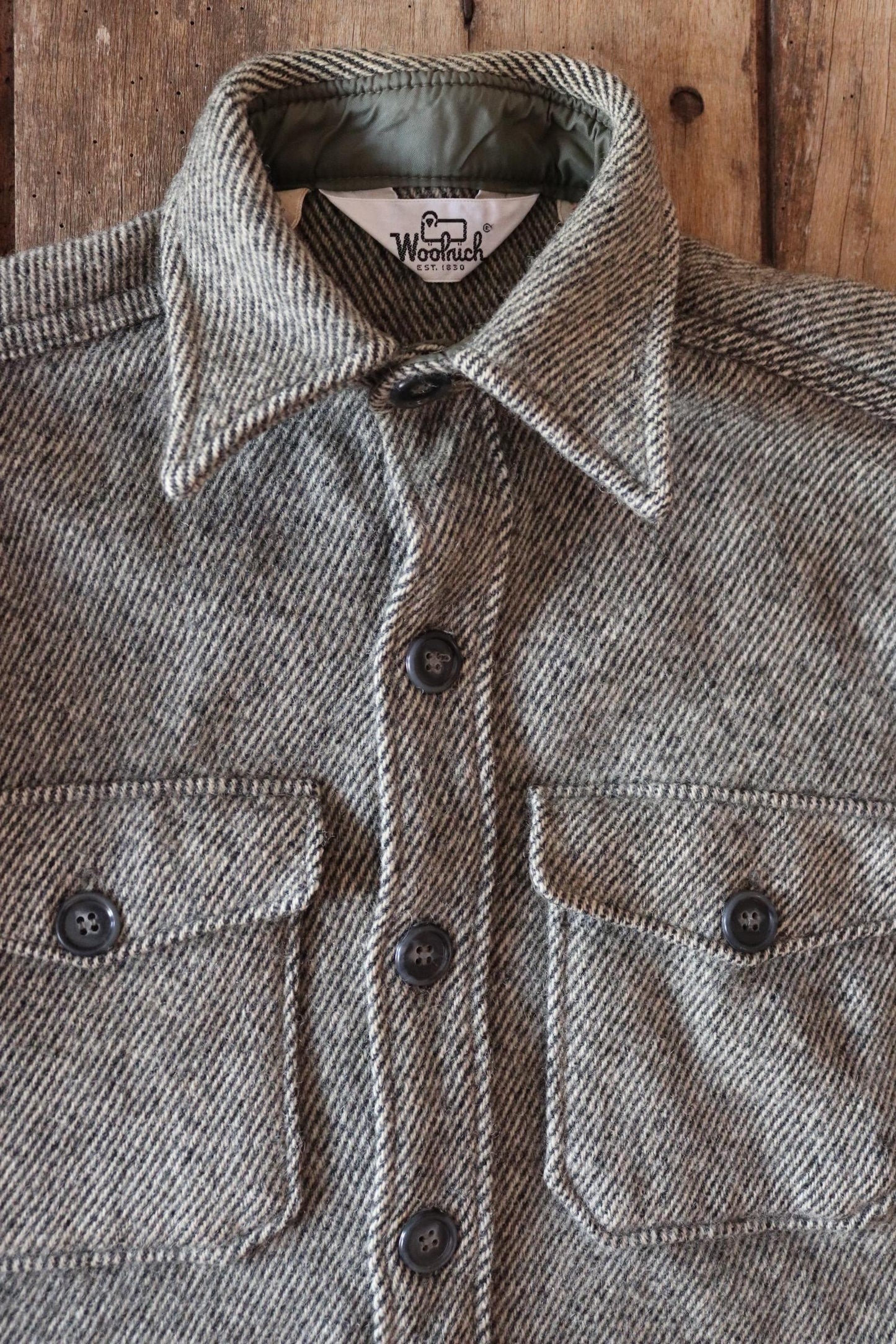 Vintage 1980s Woolrich camp shirt - wool CPO - 35” chest