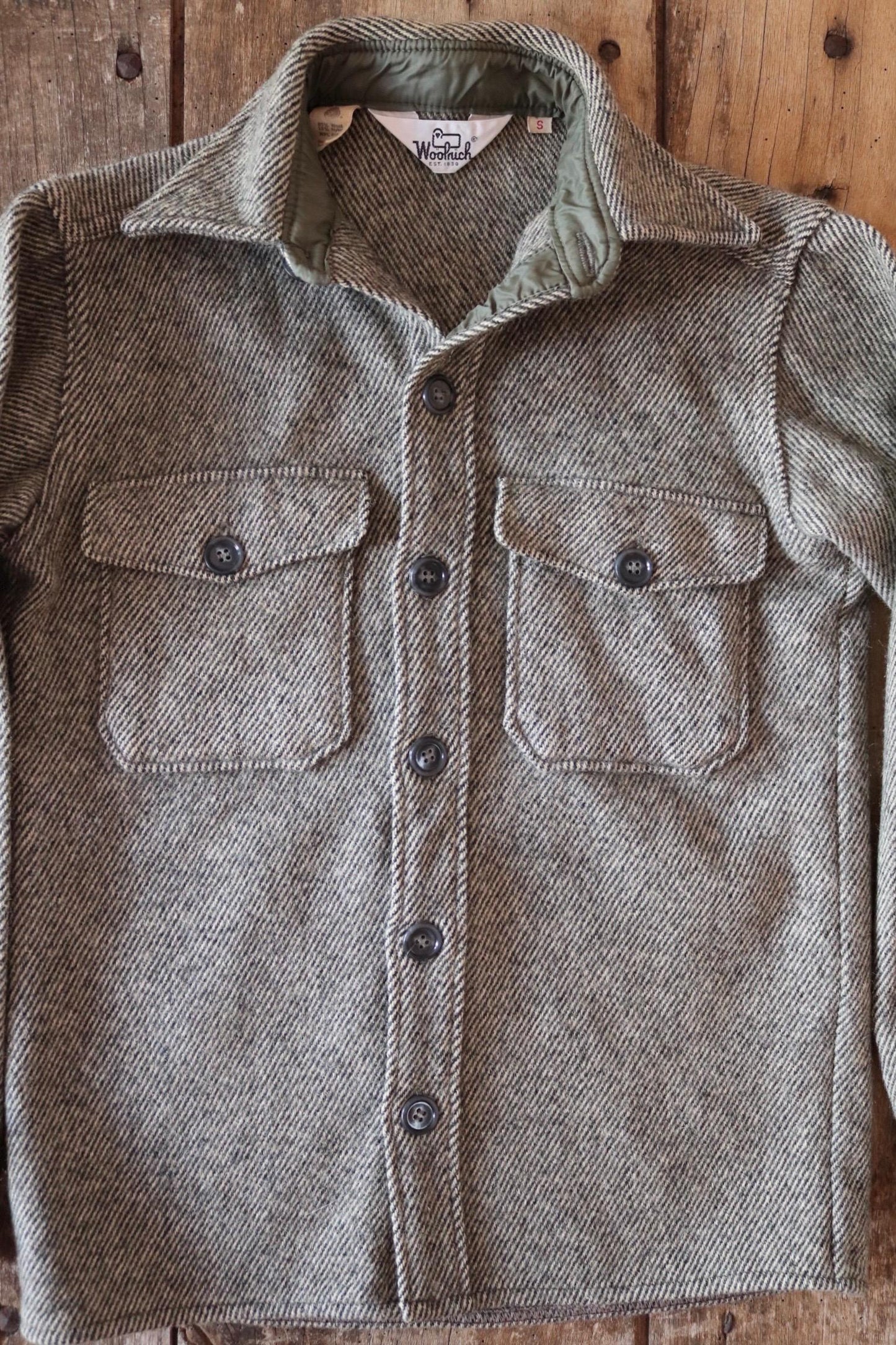 Vintage 1980s Woolrich camp shirt - wool CPO - 35” chest