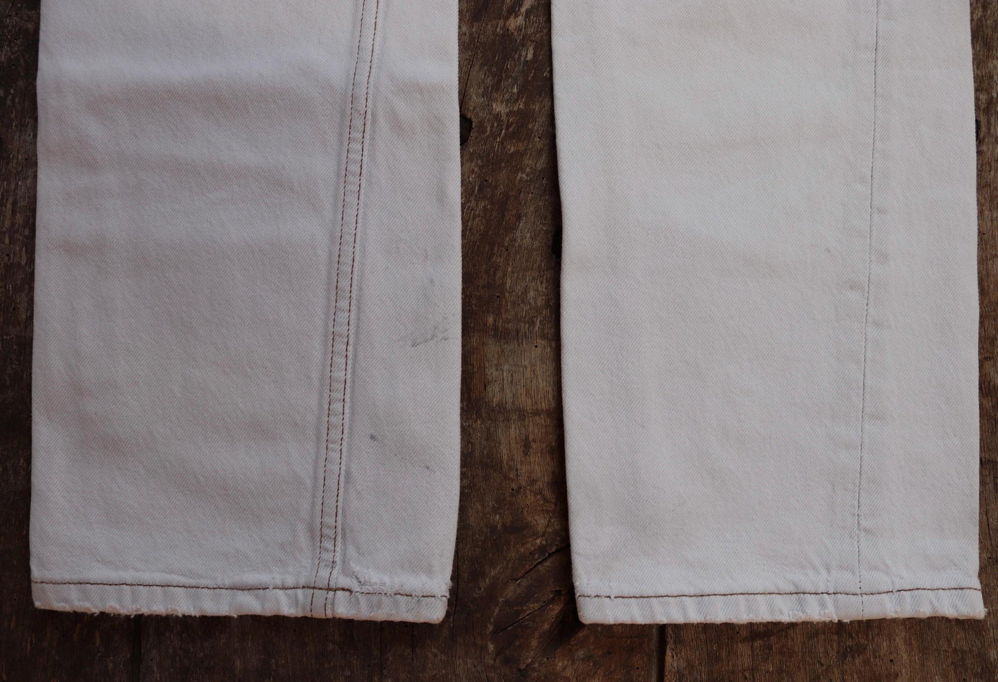 Vintage 1990s white denim Levis 501 jeans - Levi Strauss red tab - small e - 27” x 30”