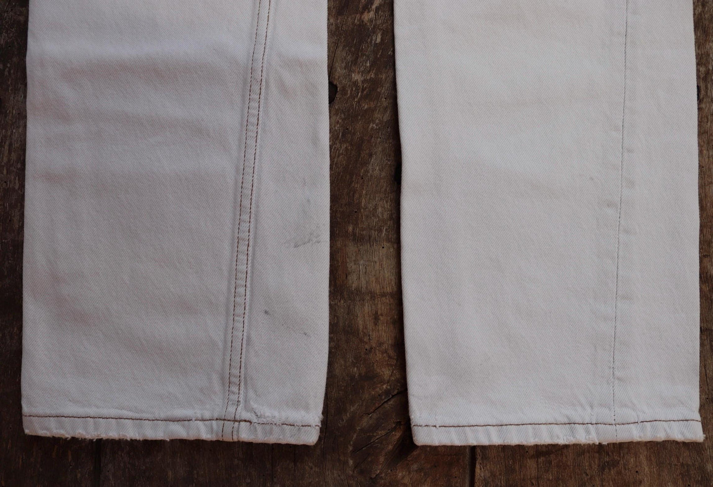 Vintage 1990s white denim Levis 501 jeans - Levi Strauss red tab - small e - 27” x 30”