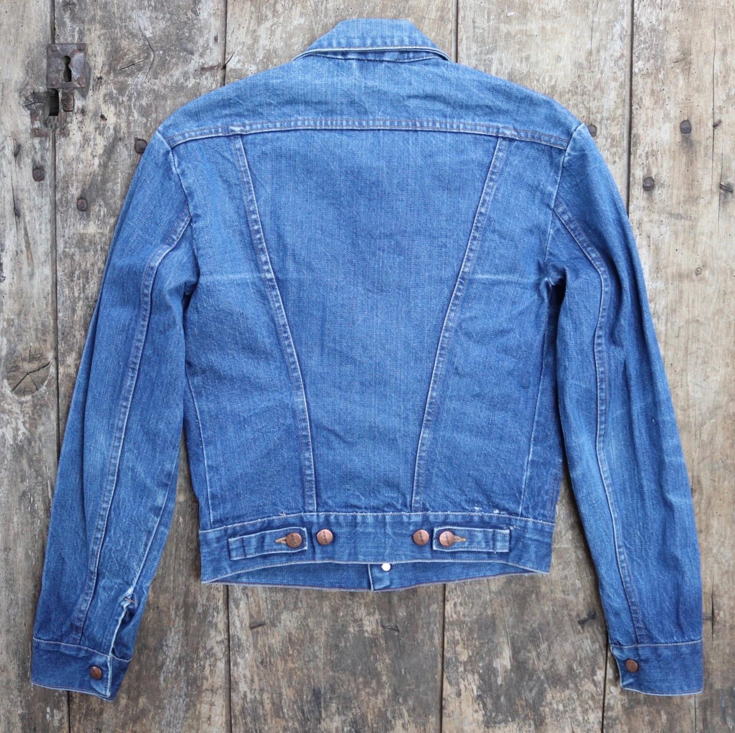 Vintage 1980s Wrangler trucker jacket - 36" chest - denim workwear - whisker fade