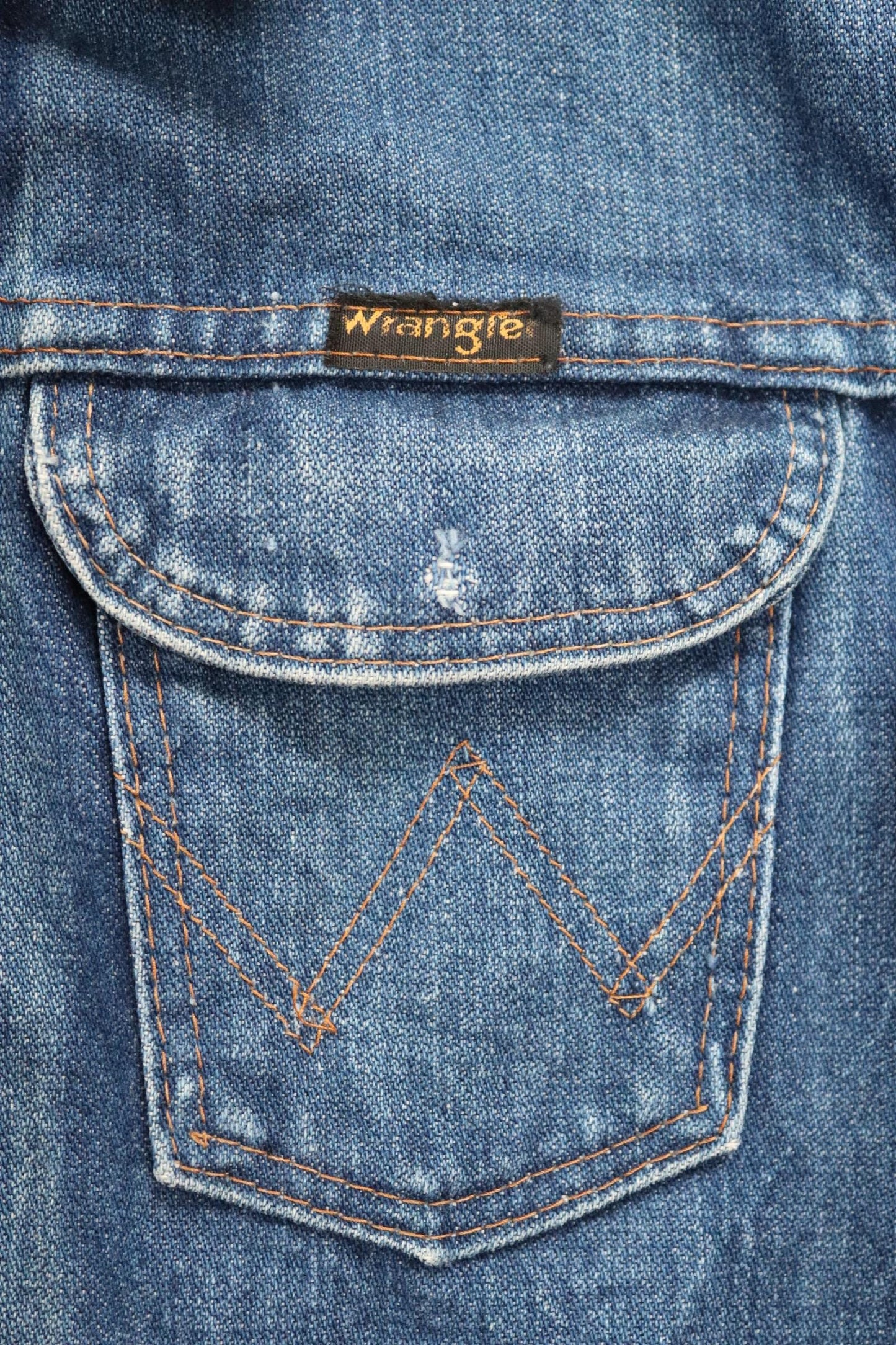 Vintage 1980s Wrangler trucker jacket - 36" chest - denim workwear - whisker fade