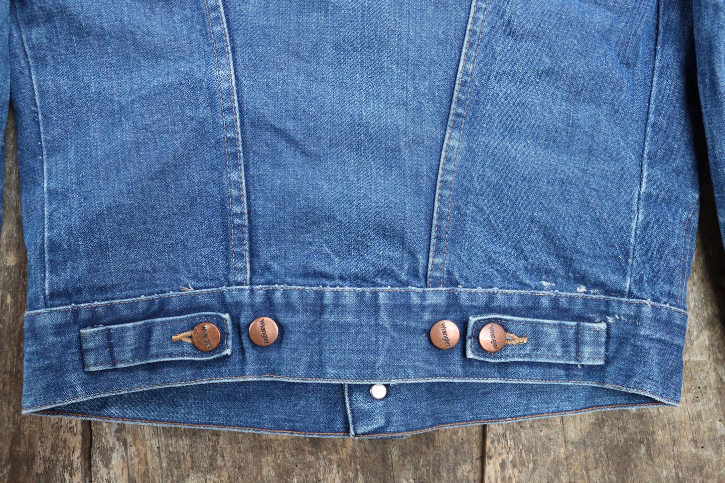 Vintage 1980s Wrangler trucker jacket - 36" chest - denim workwear - whisker fade