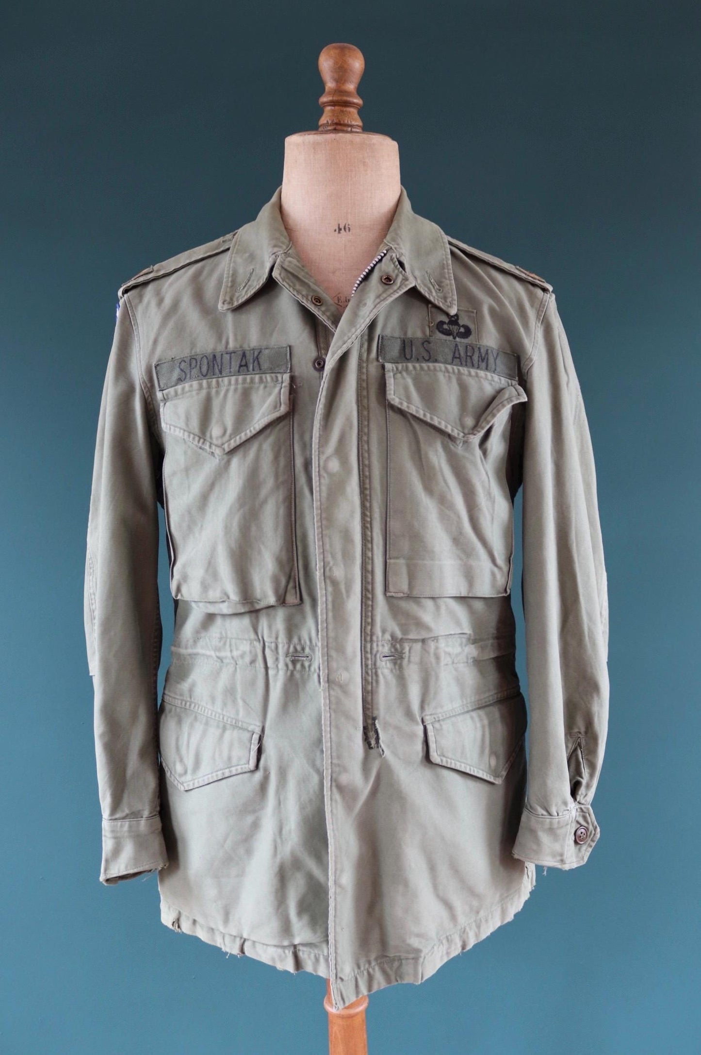 Vintage 1950s US Army M-1951 field jacket - Korean War era - Talon zipper - 40" chest