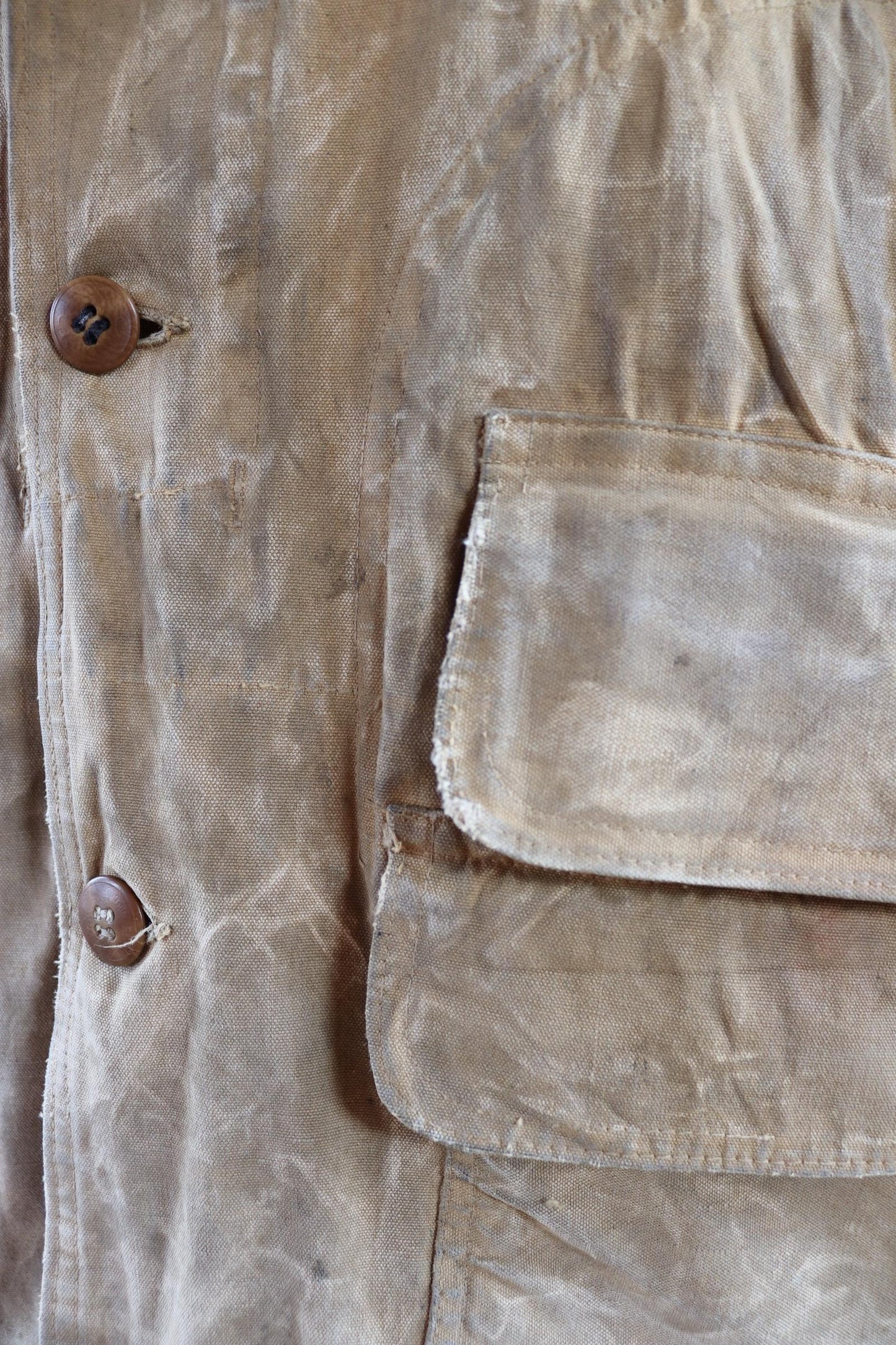 Vintage 1940s duck cotton hunting jacket - American workwear - tin cloth - 48” chest - Red Head