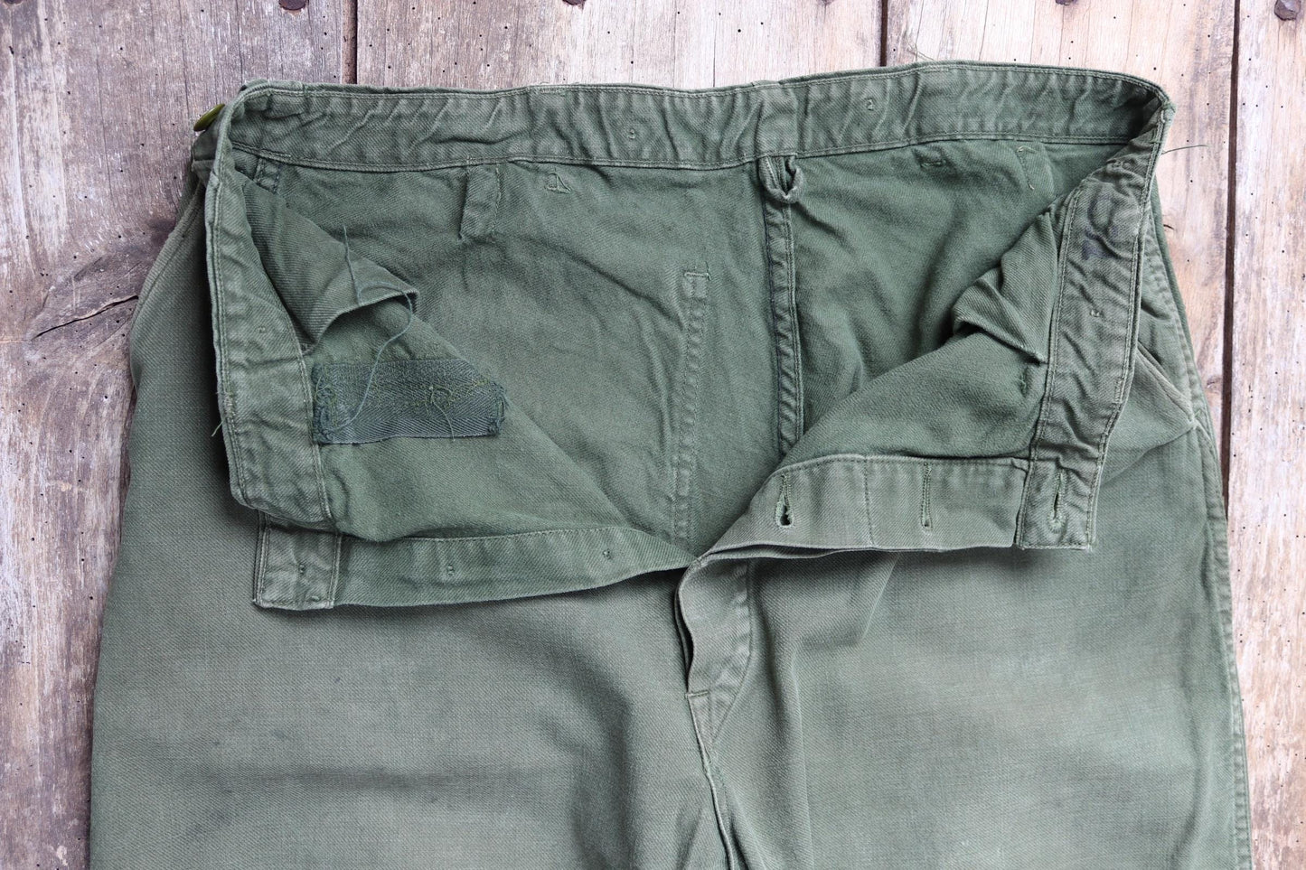 Vintage 1940s 50s workwear trousers - Swedish military utility pants - buckle back cotton twill - 35” x 32”
