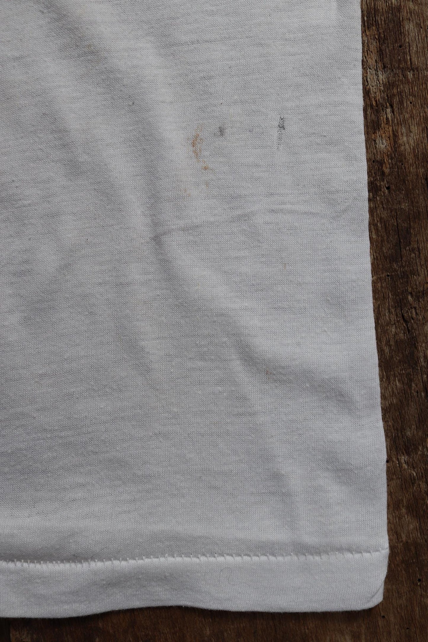 Vintage 1970s 80s camp t shirt - Fruit of the Loom white tee - 34” chest