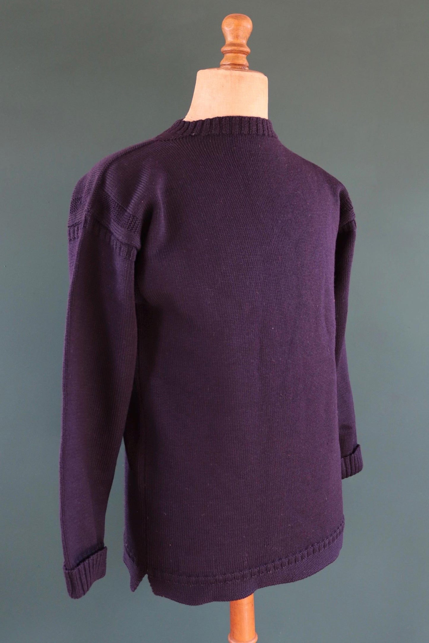 Vintage wool Guernsey jumper - fisherman workwear - Breton sweater - 41” chest