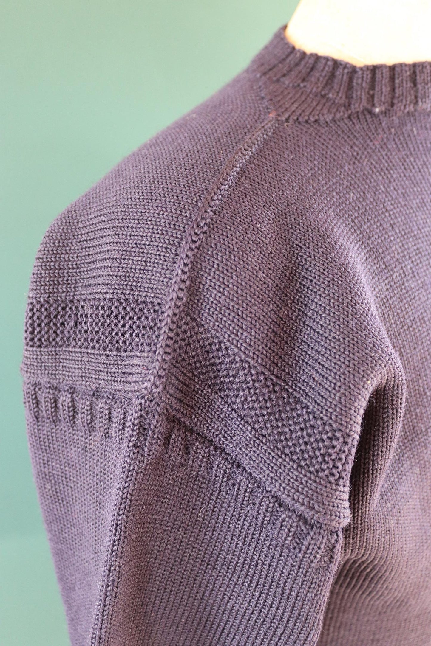Vintage wool Guernsey jumper - fisherman workwear - Breton sweater - 41” chest