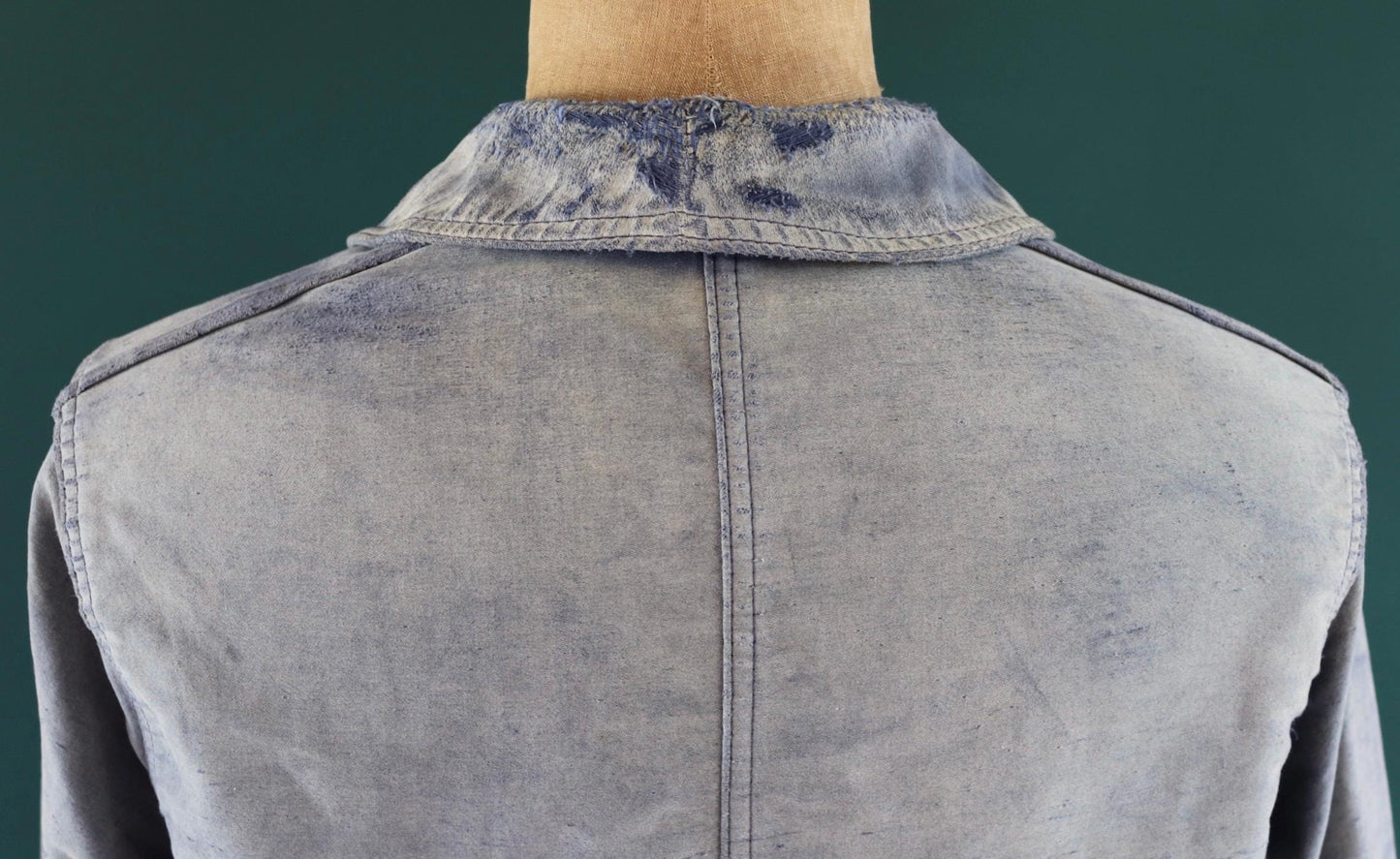 Vintage French blue moleskin jacket - Le Laboureur - 1960s chore coat - distressed condition workwear - 42” chest - faded bleu de travail