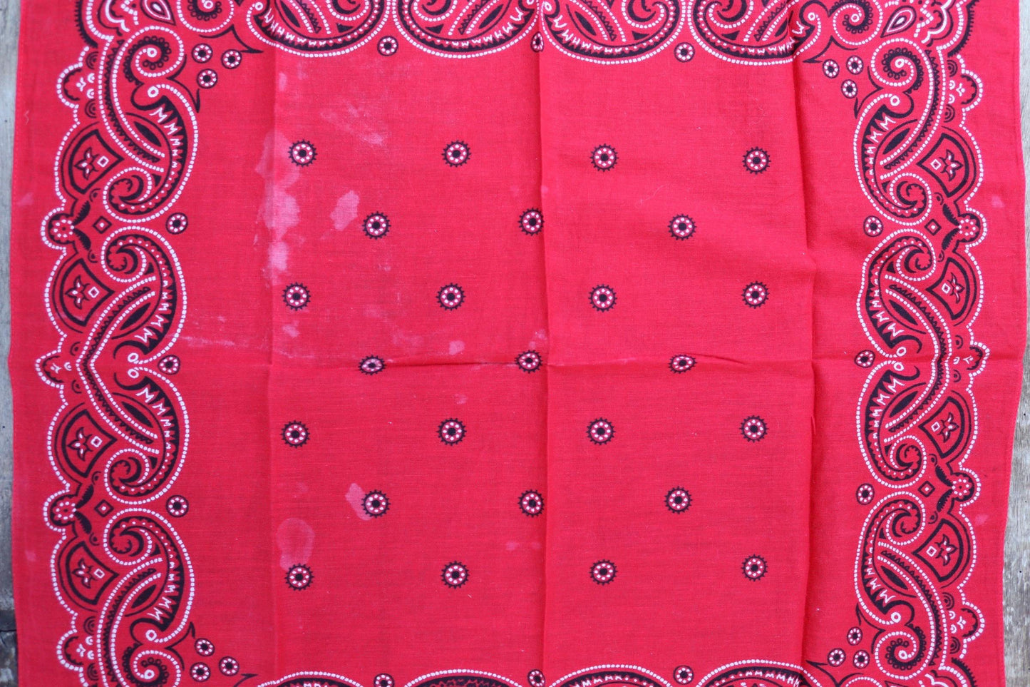 Vintage red workwear bandana - pocket square - western neckerchief