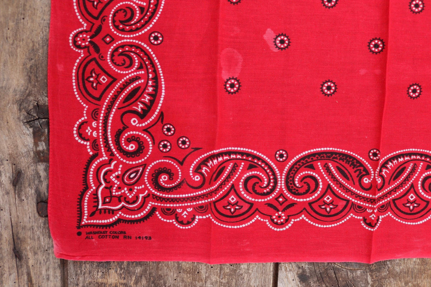 Vintage red workwear bandana - pocket square - western neckerchief