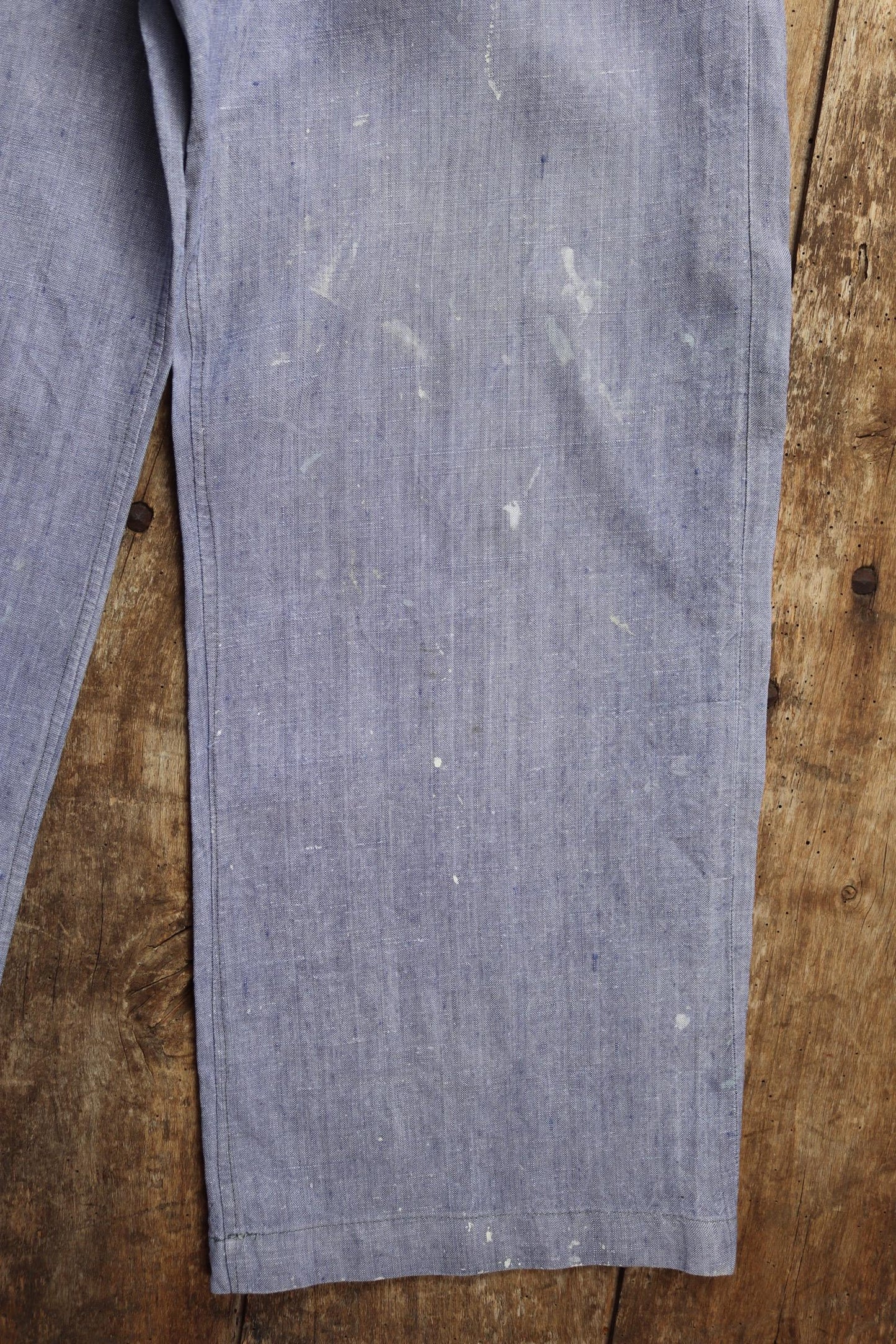 Vintage 1950s French linen trousers - military workwear - sailor pants - wide leg - fall front - 29” x 27” - Marine Nationale