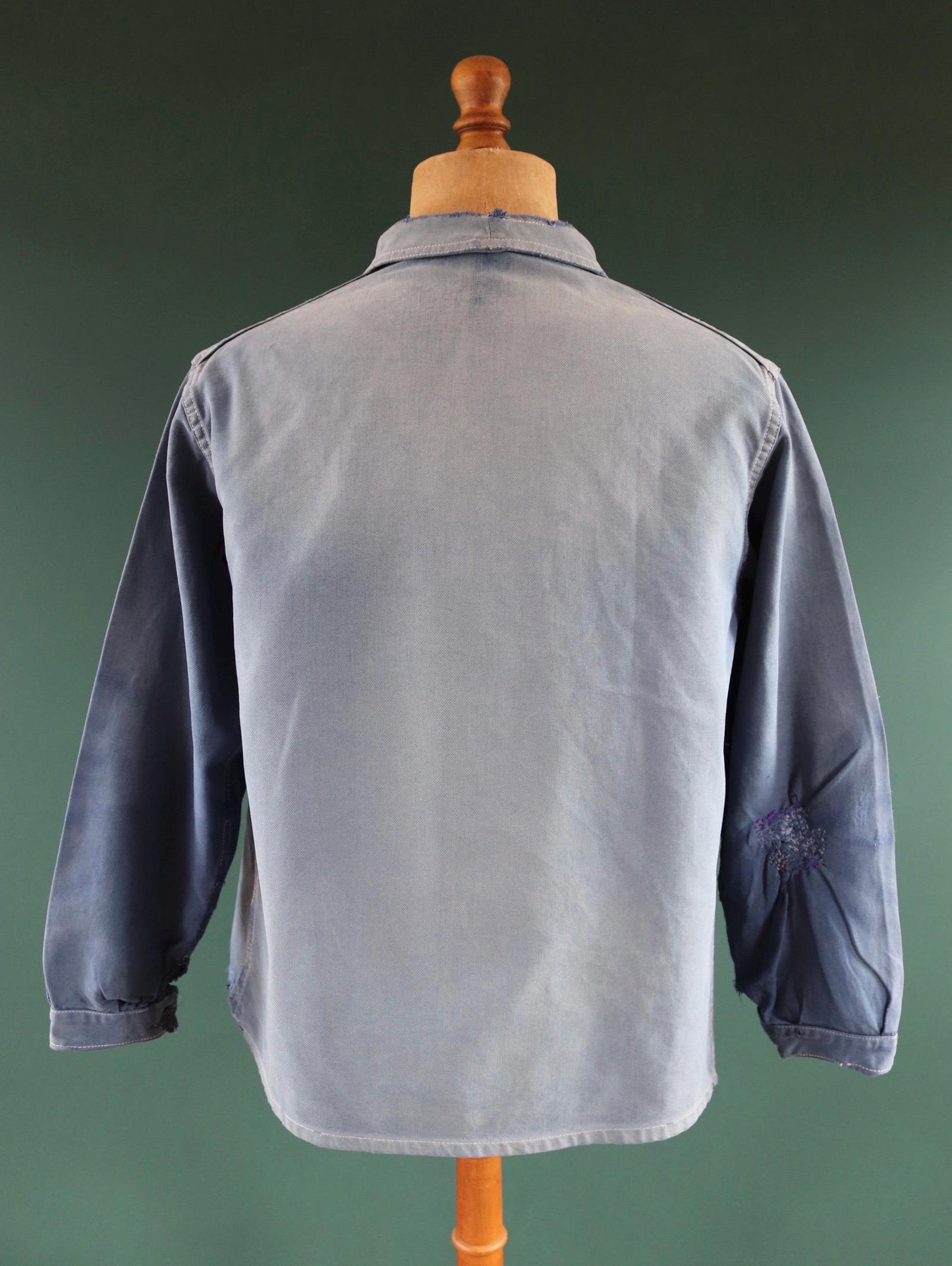 Vintage French blue workwear jacket - 1950s cotton twill - 44” chest - bleu de travail