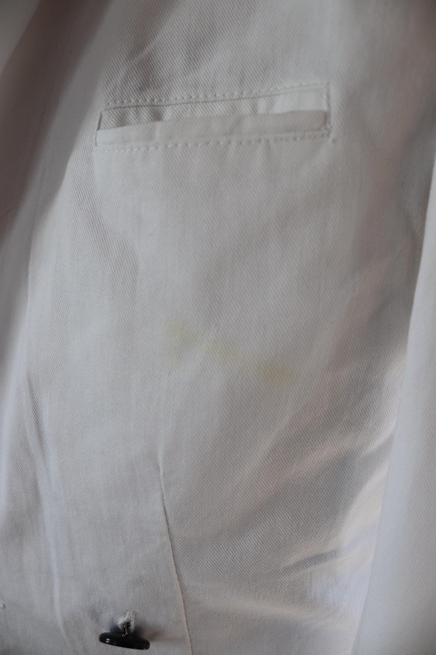 Vintage German white cotton waiters jacket - riviera style for summer - 41” chest - cropped