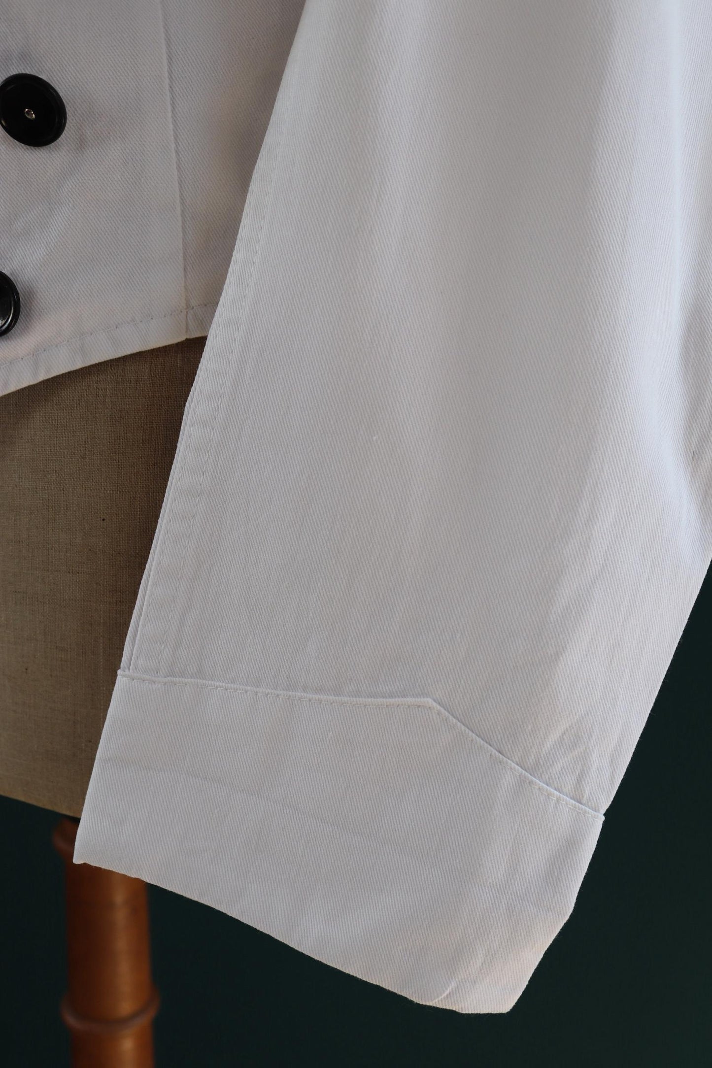 Vintage German white cotton waiters jacket - riviera style for summer - 41” chest - cropped
