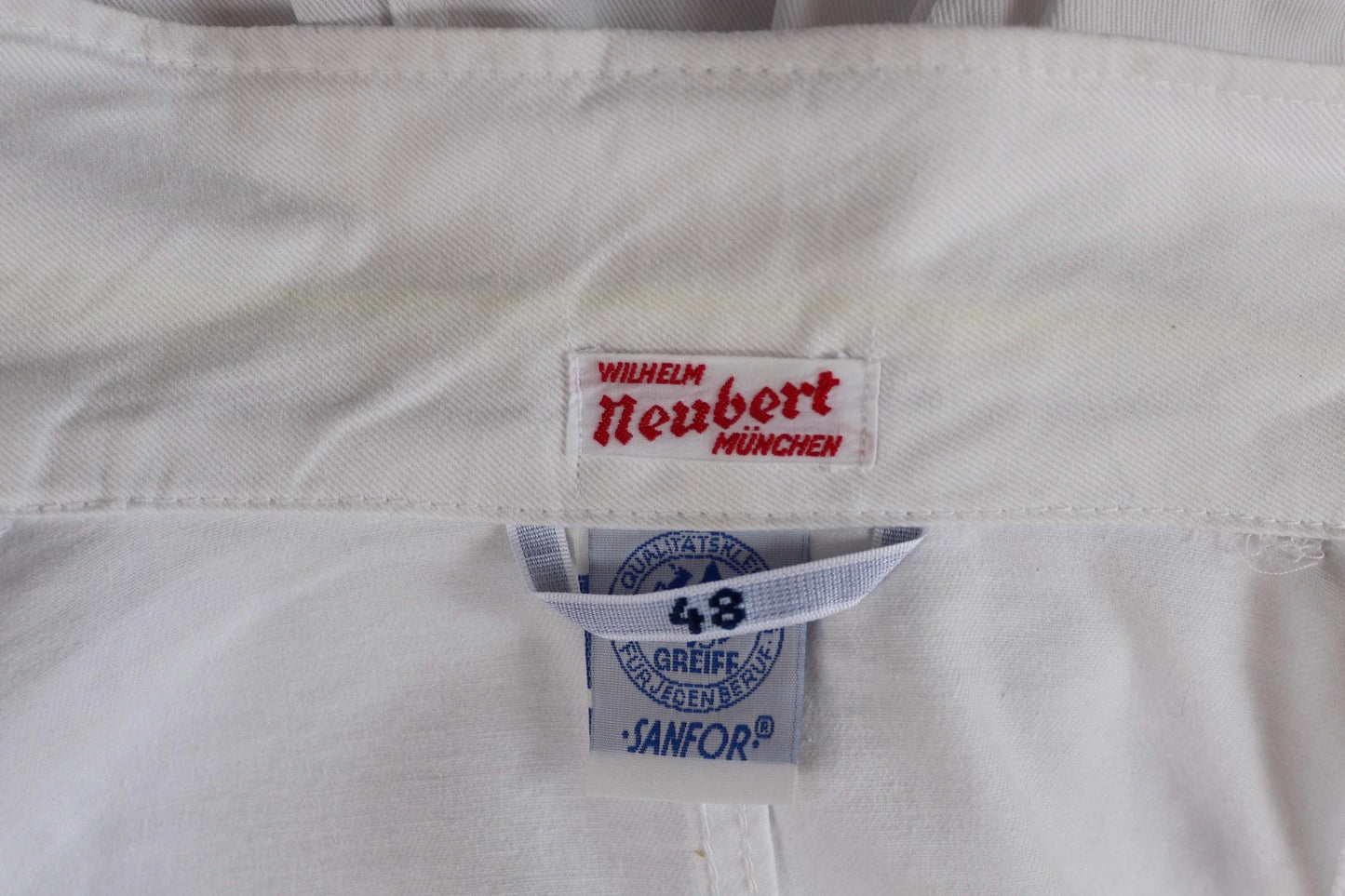 Vintage German white cotton waiters jacket - riviera style for summer - 41” chest - cropped