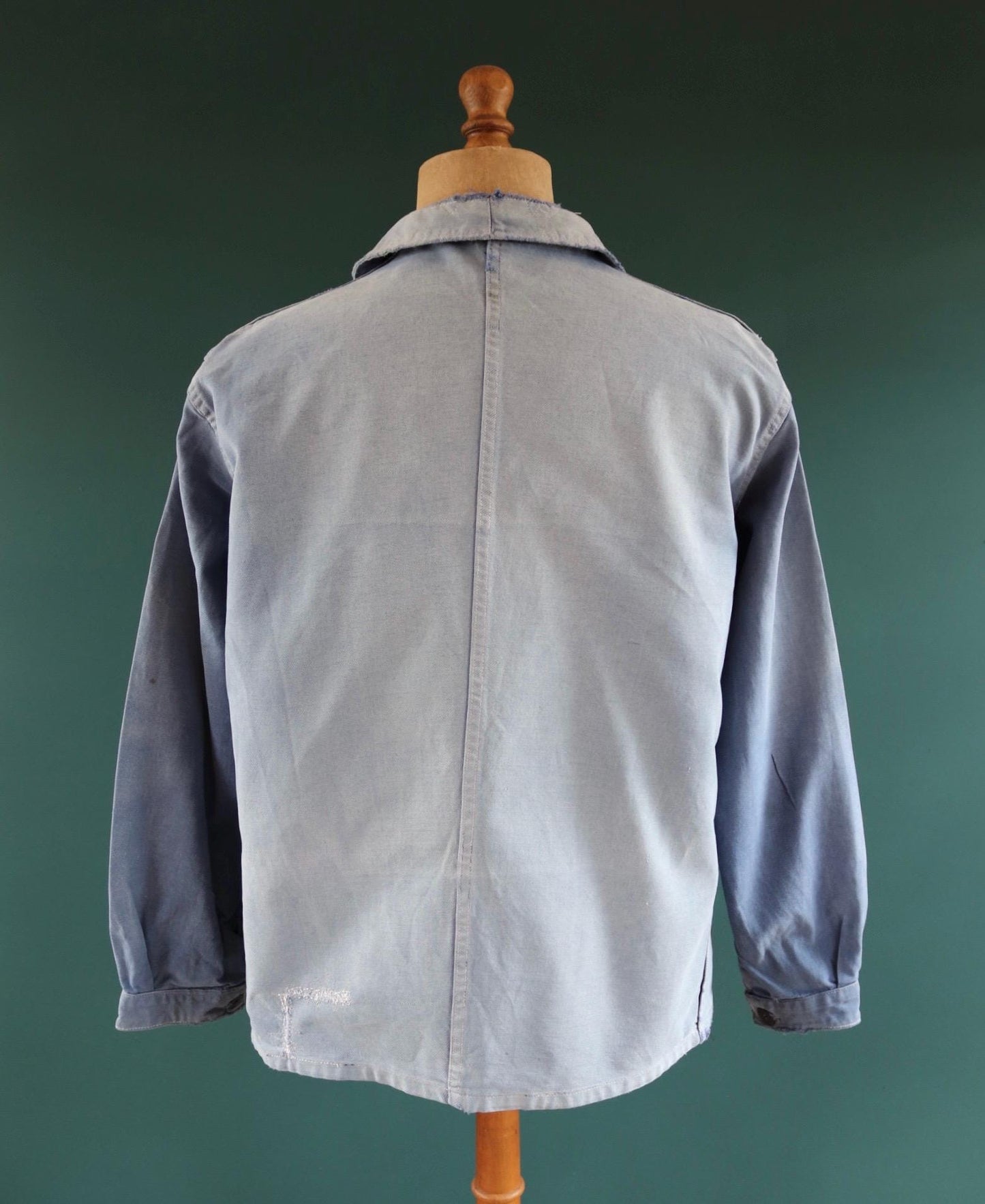 Vintage French blue workwear jacket - 1950s cotton twill - 46” chest - bleu de travail