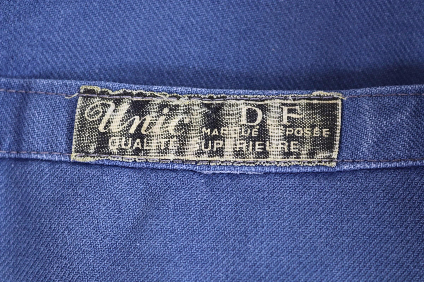 Vintage French blue workwear jacket - 1950s cotton twill - 46” chest - bleu de travail