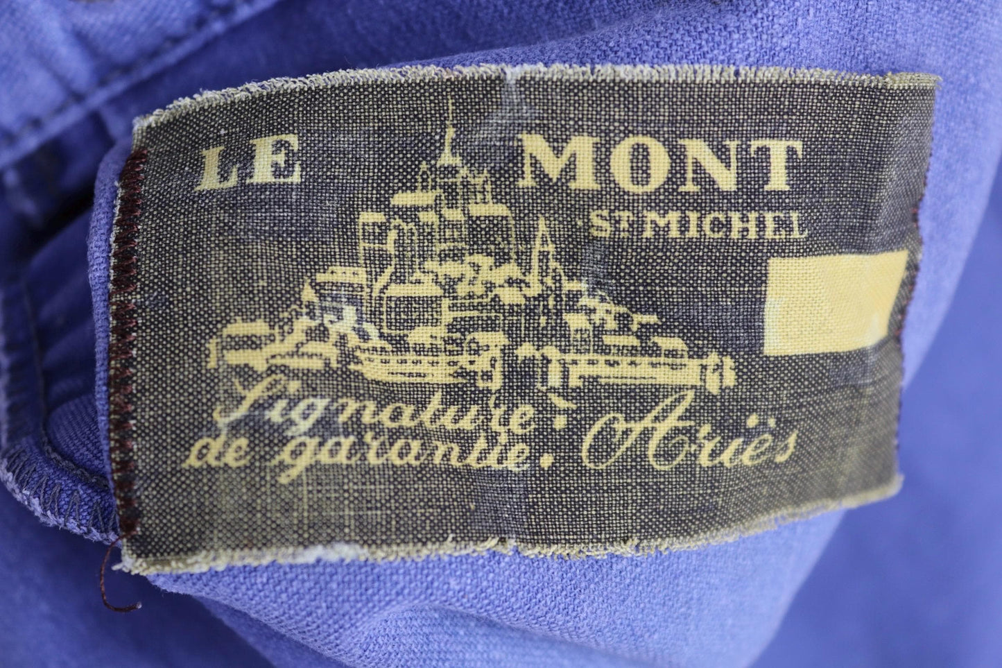 Vintage 1950s French workwear trousers - Le Mont St Michel chore pants - blue moleskin - 39” x 26”