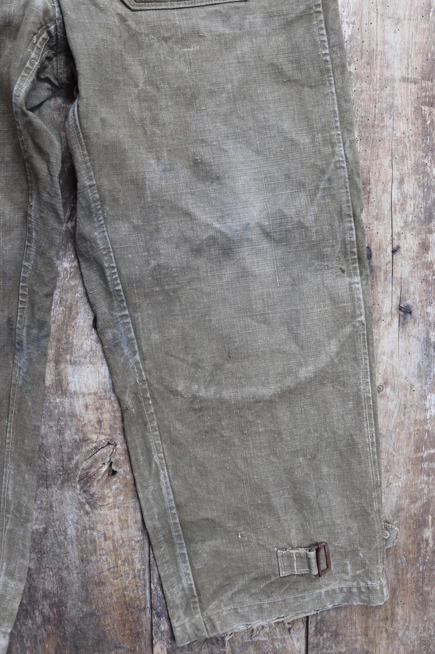 Vintage 1930s French linen M38 dispatch rider overalls - WW2 military trousers - 37” x 28”