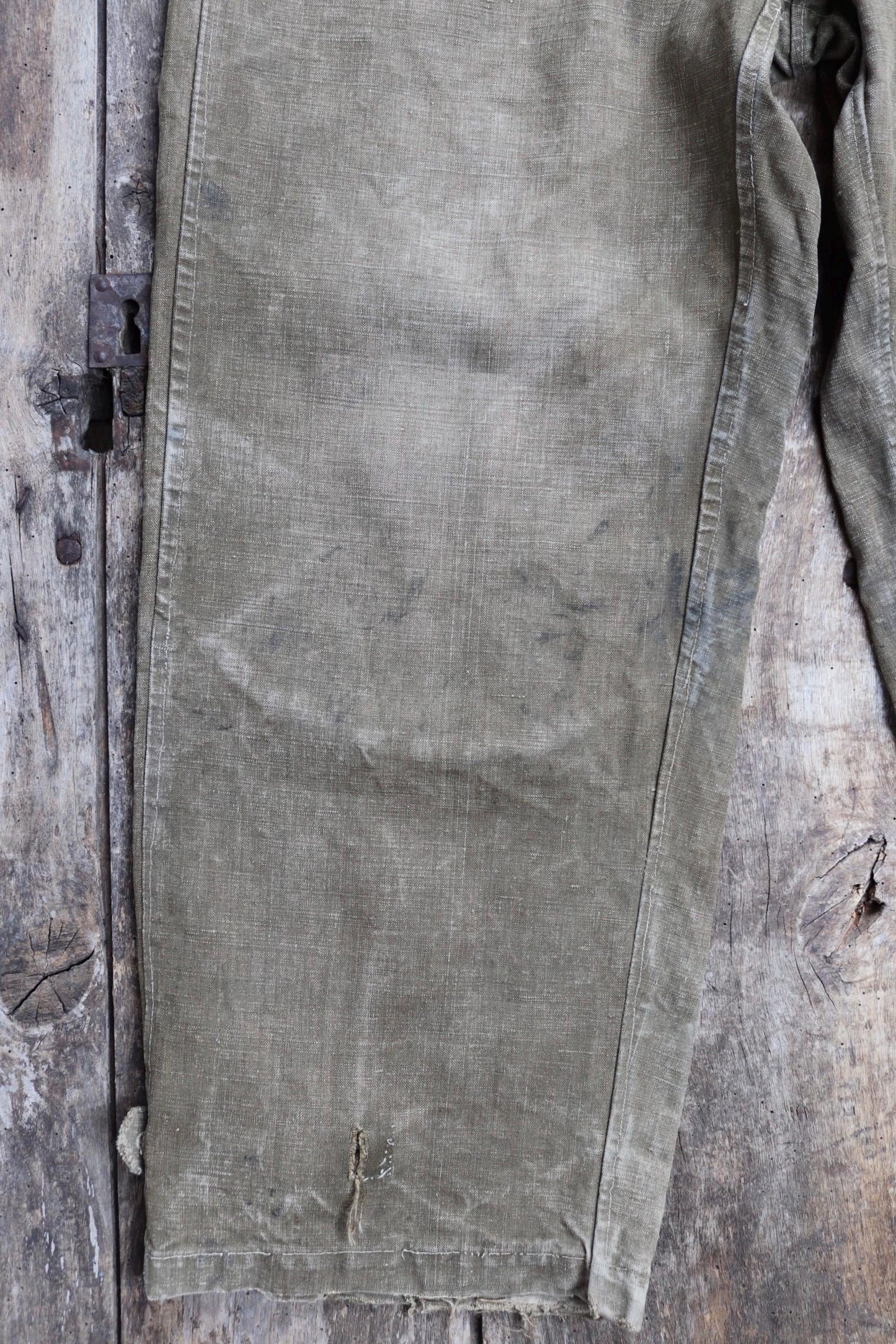 Vintage 1930s French linen M38 dispatch rider overalls - WW2 military trousers - 37” x 28”