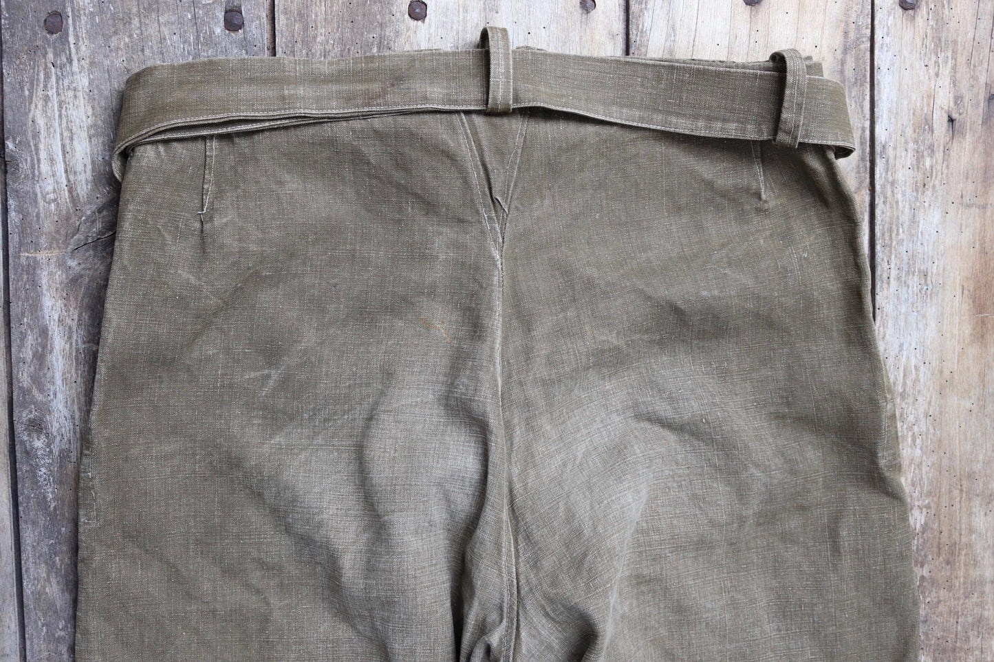 Vintage 1930s French linen M38 dispatch rider overalls - WW2 military trousers - 37” x 28”