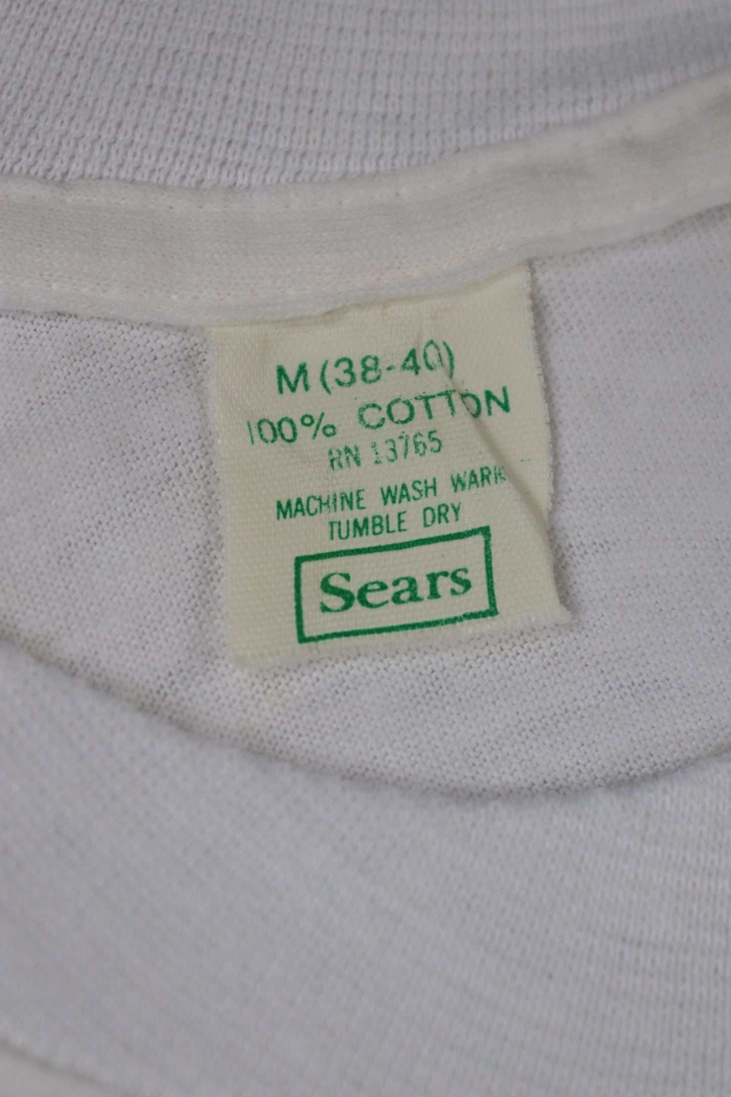Vintage 1970s 80s Sears blank t shirt - plain white tee - 36” chest