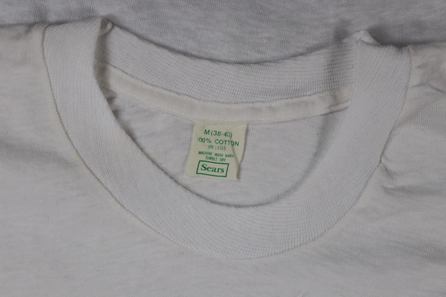 Vintage 1970s 80s Sears blank t shirt - plain white tee - 36” chest