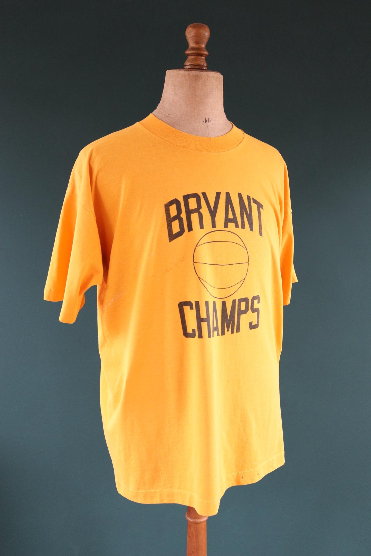 Vintage 1990s yellow basketball t shirt - single stitch - sportswear - 48” chest