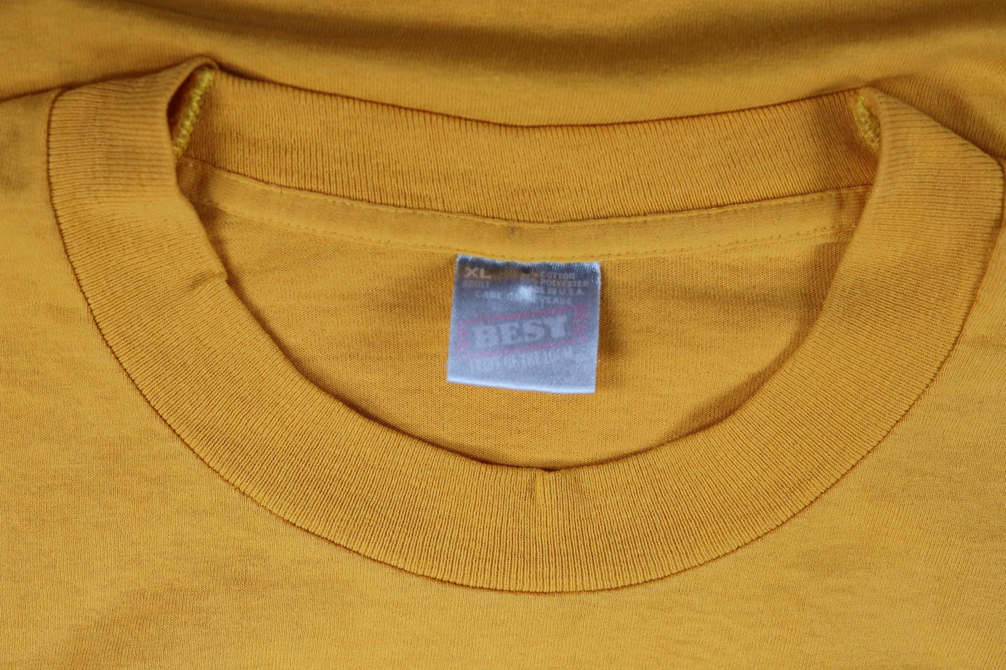 Vintage 1990s yellow basketball t shirt - single stitch - sportswear - 48” chest