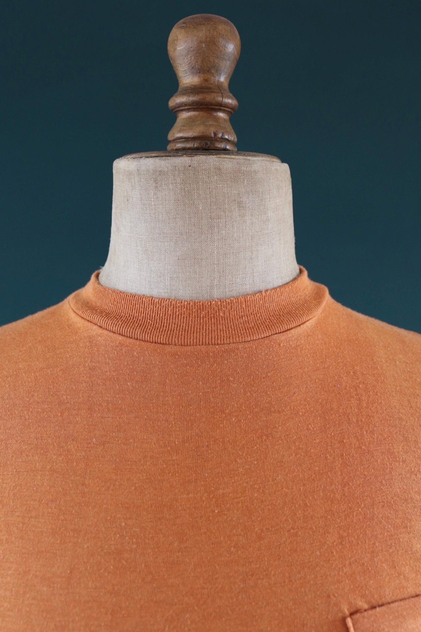 Vintage 1970s Healthknit pocket t shirt - rust orange tee - 32” chest