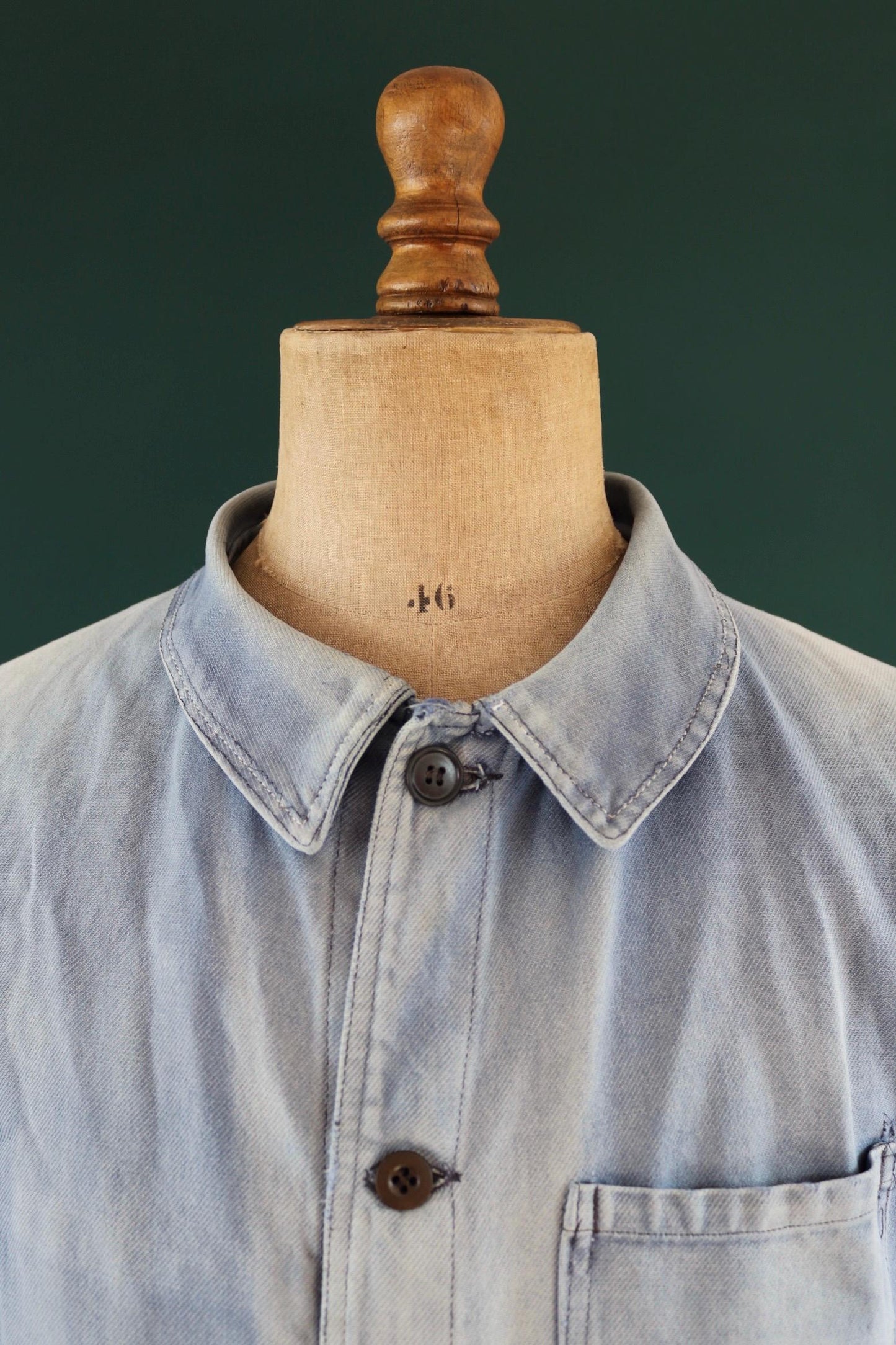 Vintage French blue workwear jacket - 1960s chore coat - 44” chest - whisker fade - bleu de travail - blue cotton twill