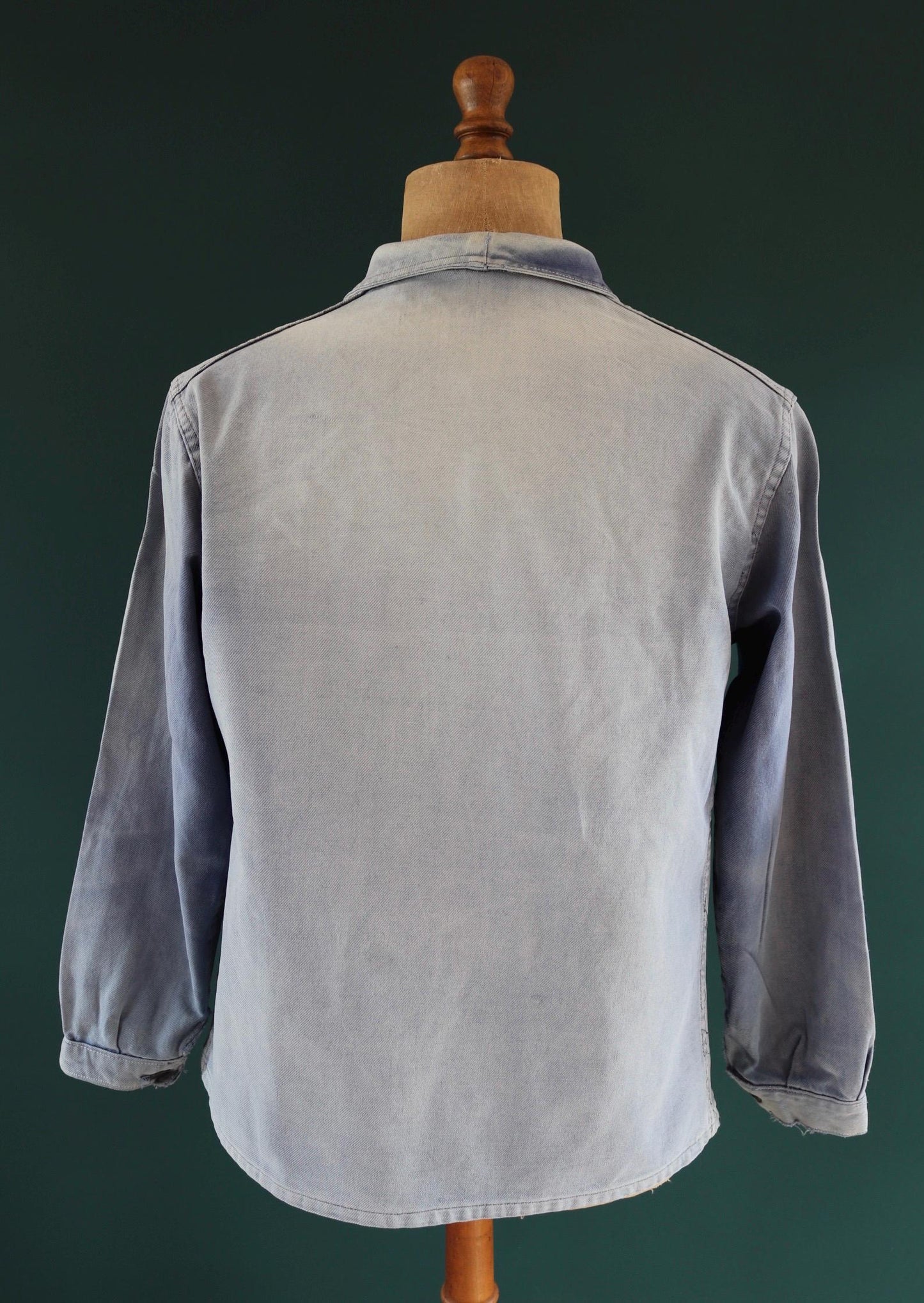 Vintage French blue workwear jacket - 1960s chore coat - 44” chest - whisker fade - bleu de travail - blue cotton twill