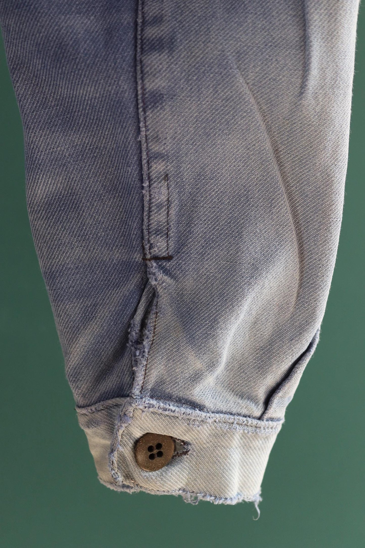 Vintage French blue workwear jacket - 1960s chore coat - 44” chest - whisker fade - bleu de travail - blue cotton twill
