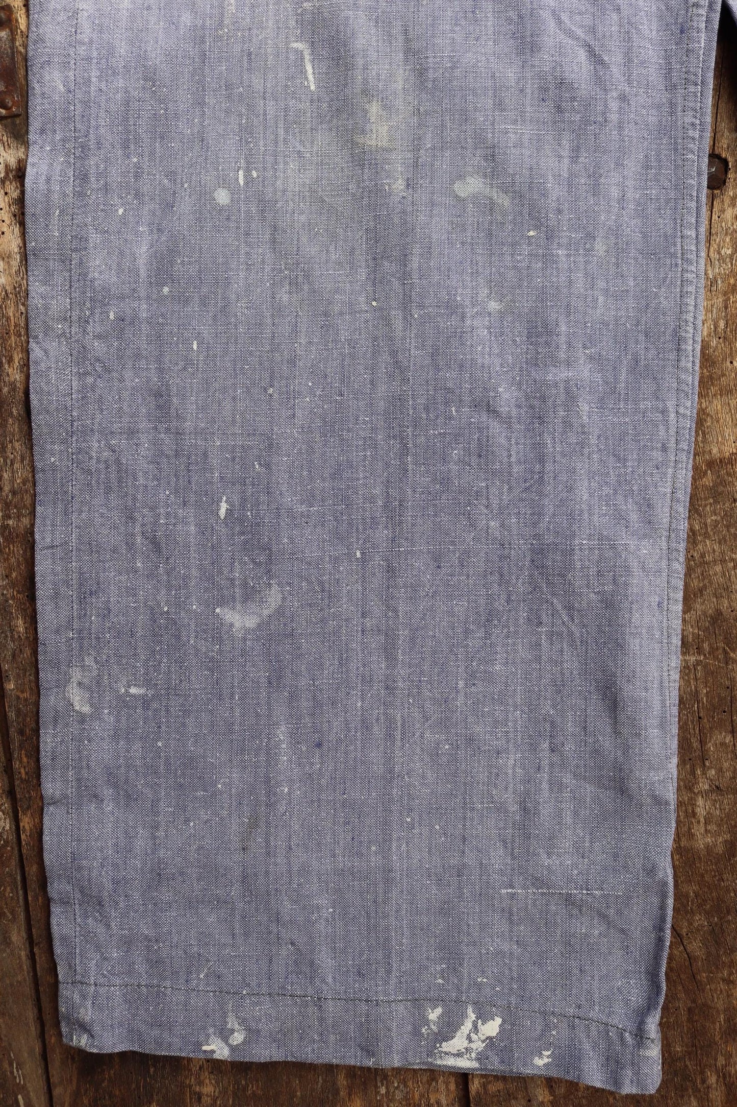 Vintage 1950s French linen trousers - military workwear - sailor pants - wide leg - fall front - 29” x 27” - Marine Nationale