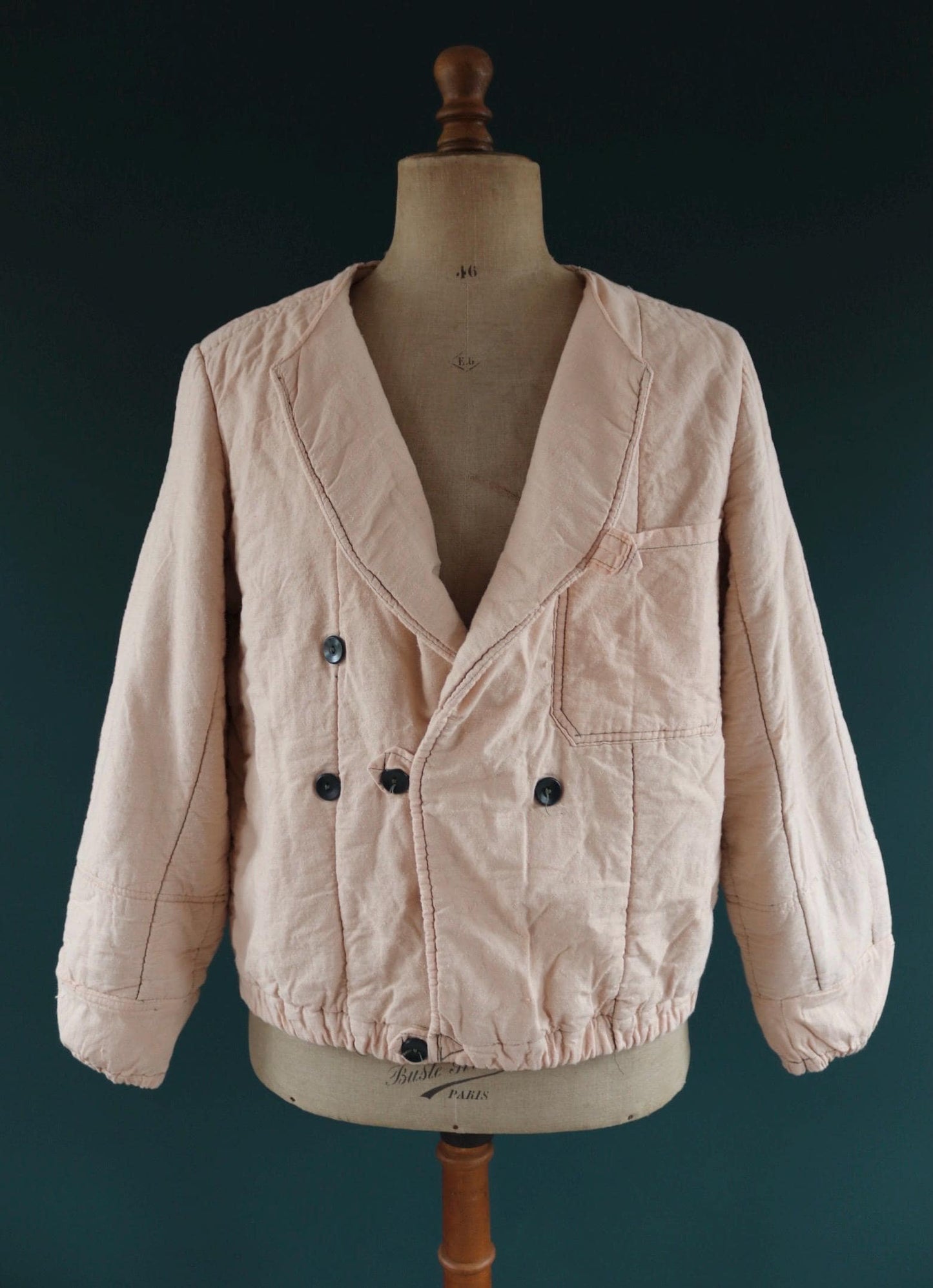 Vintage 1980s Czech army quilted jacket - tank crew liner - 48” chest - military workwear
