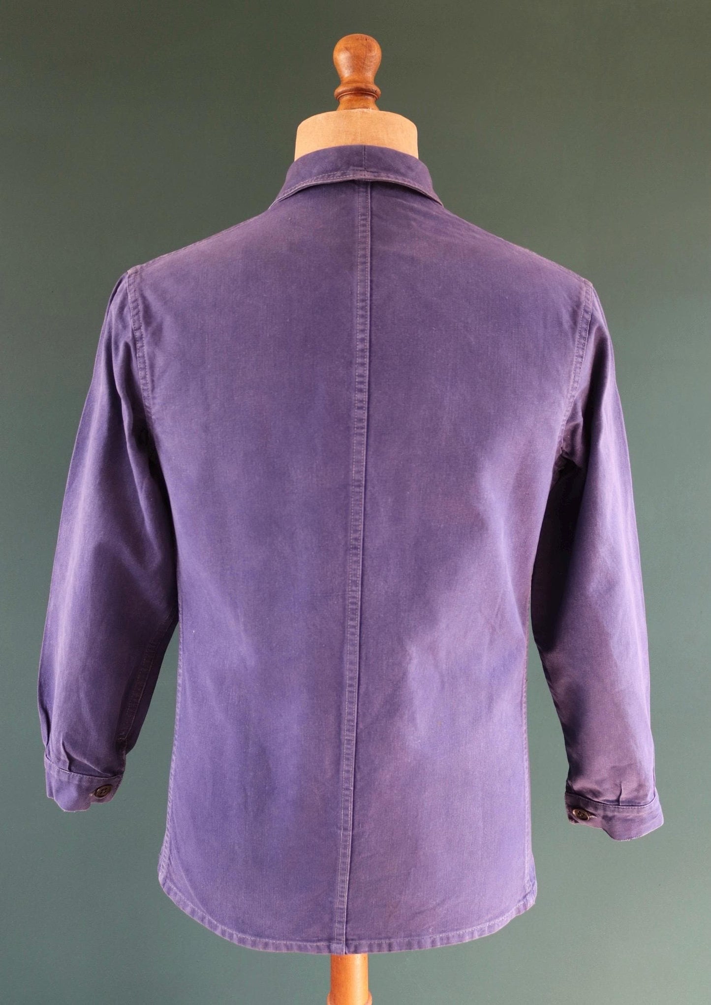Vintage French blue workwear jacket - 1960s cotton twill - 39” chest - bleu de travail