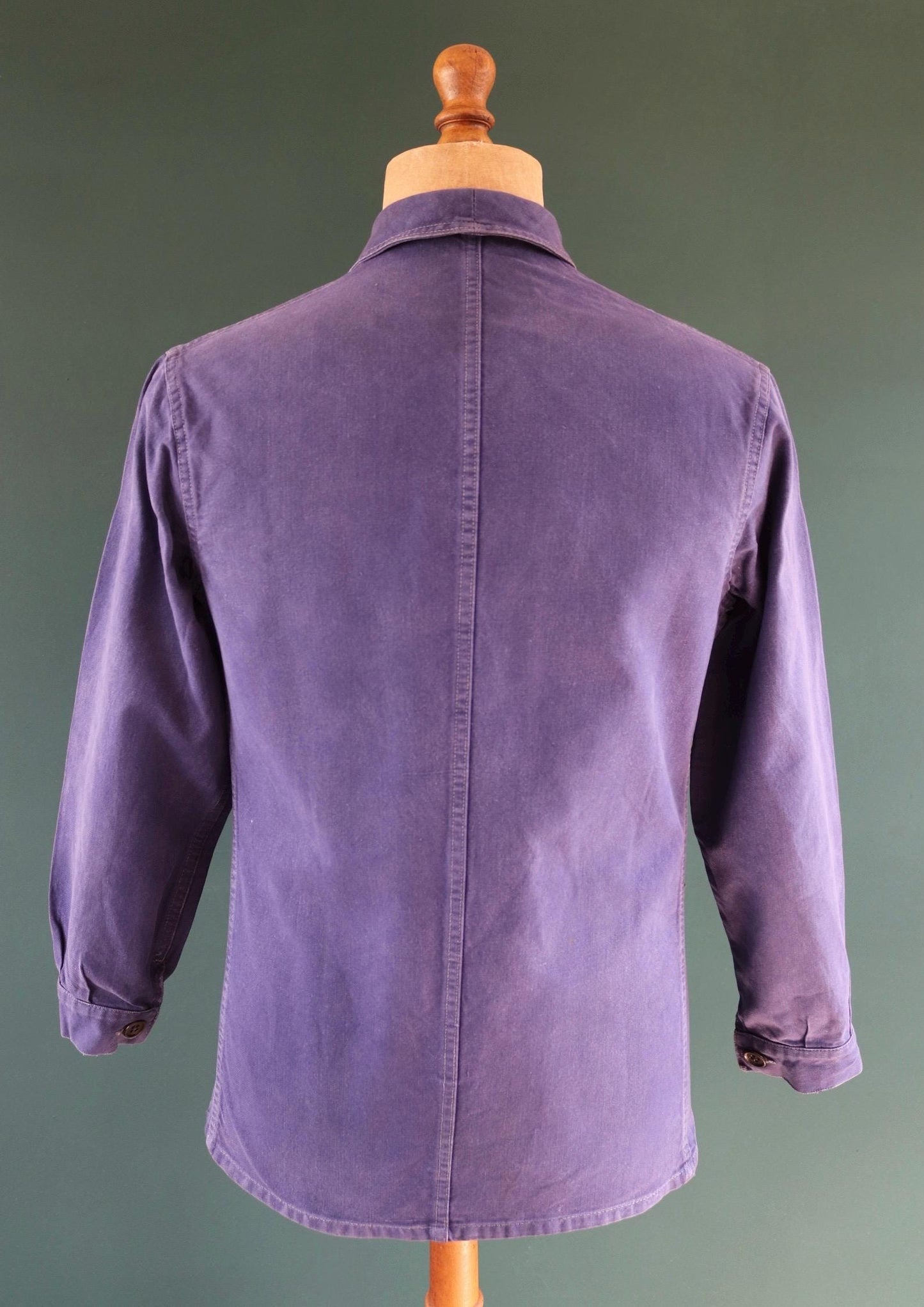 Vintage French blue workwear jacket - 1960s cotton twill - 39” chest - bleu de travail
