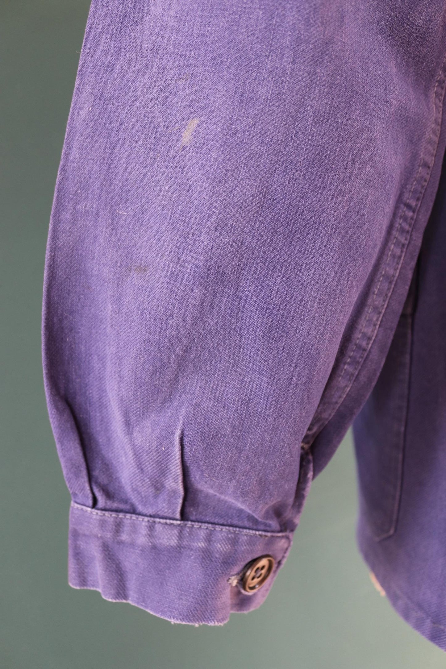 Vintage French blue workwear jacket - 1960s cotton twill - 39” chest - bleu de travail