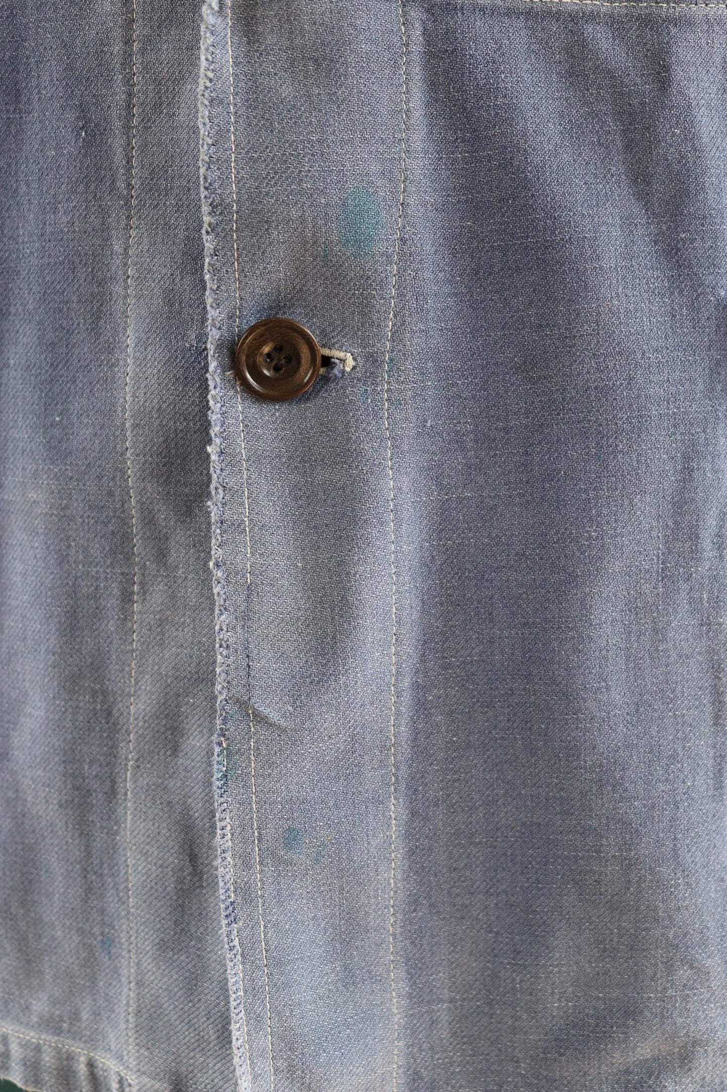 Vintage French blue workwear jacket - 1960s cotton twill - 43” chest - bleu de travail