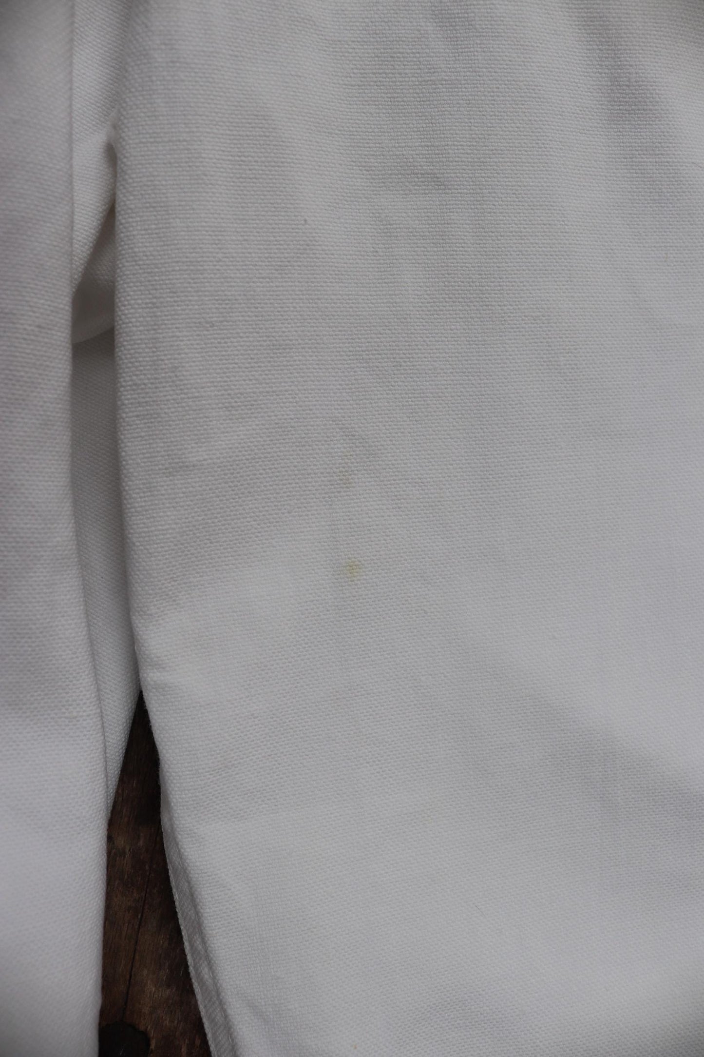 Vintage French white cotton naval trousers - 1950s 60s wide leg pants - Marine Nationale - 36” x 29” - riviera beach