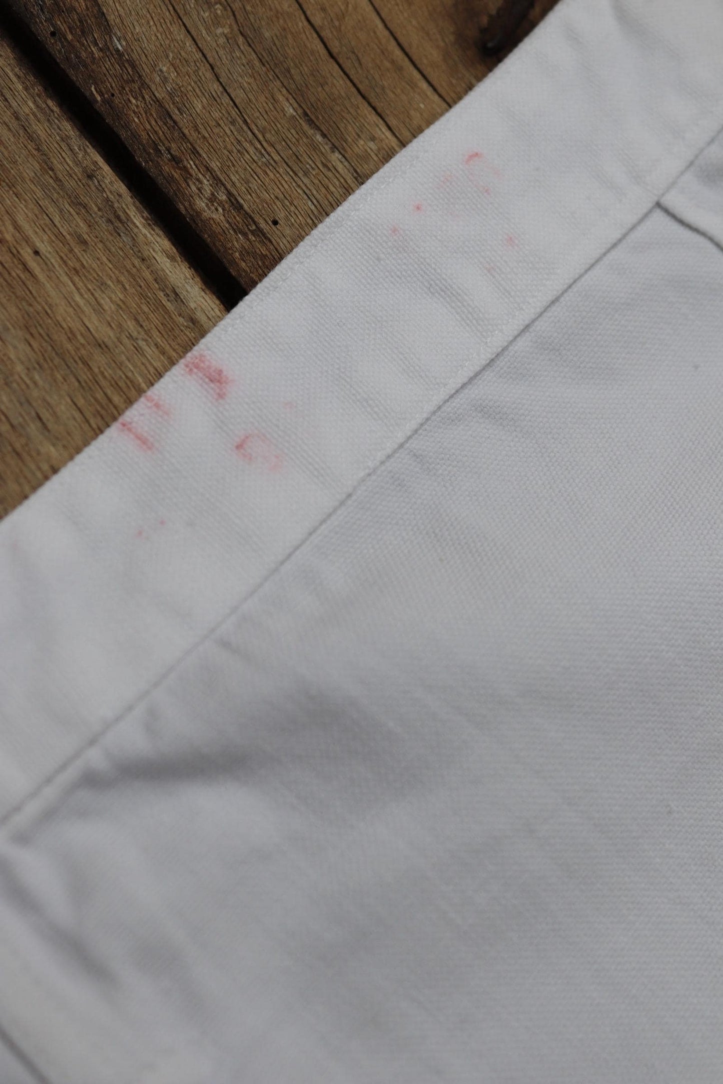 Vintage French white cotton naval trousers - 1950s 60s wide leg pants - Marine Nationale - 36” x 29” - riviera beach
