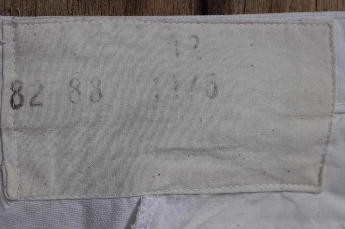 Vintage French white cotton naval trousers - 1970s wide leg pants - Marine Nationale - 32” x 31” - riviera beach